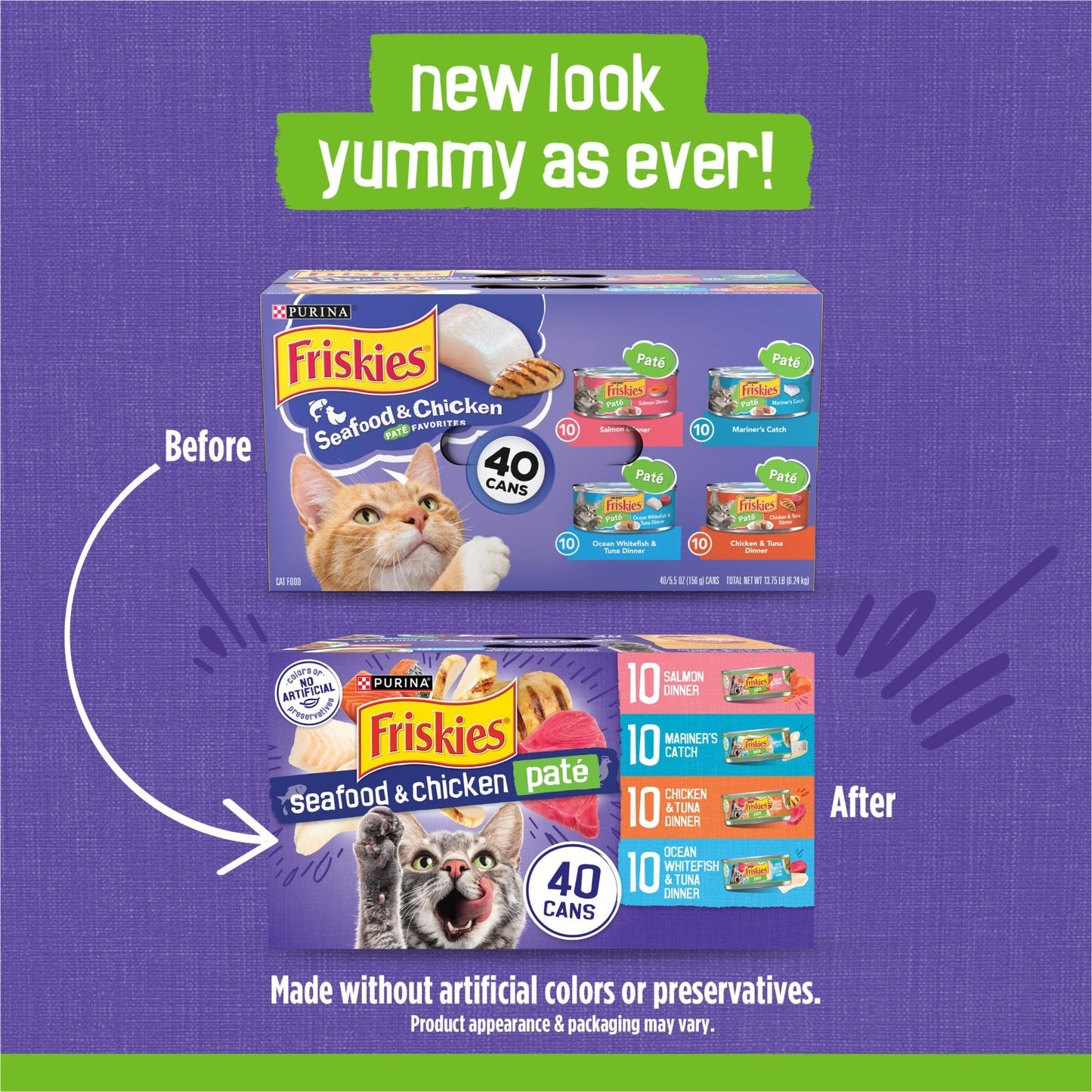 Seafood & Chicken Pate Wet Cat Food Variety Pack, 40 Cans, 5.5 oz   Cat Treats2