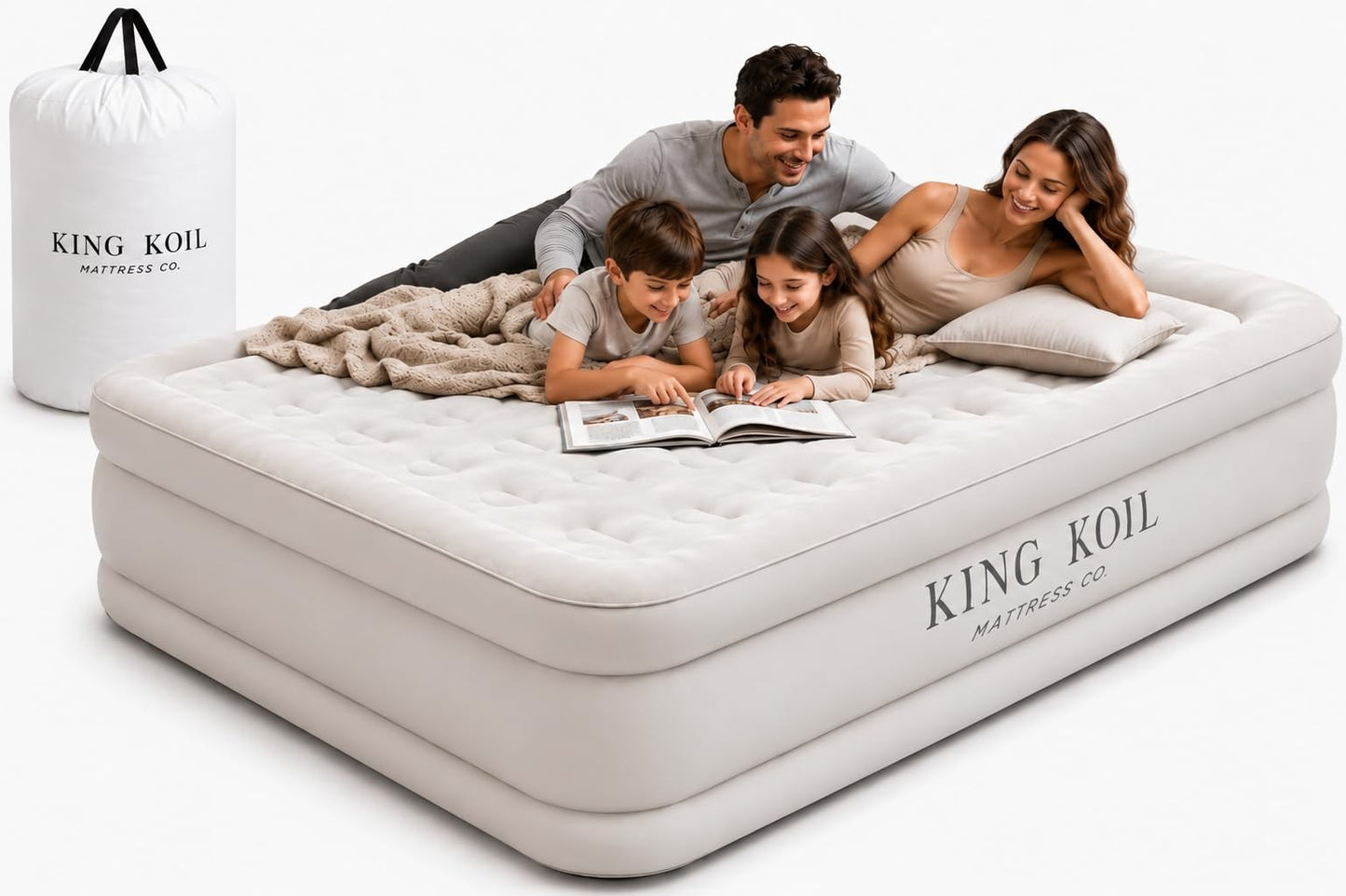 Cal King Air Mattress with Built in Pump, Inflatable Bed, Waterproof Top, 650lb6