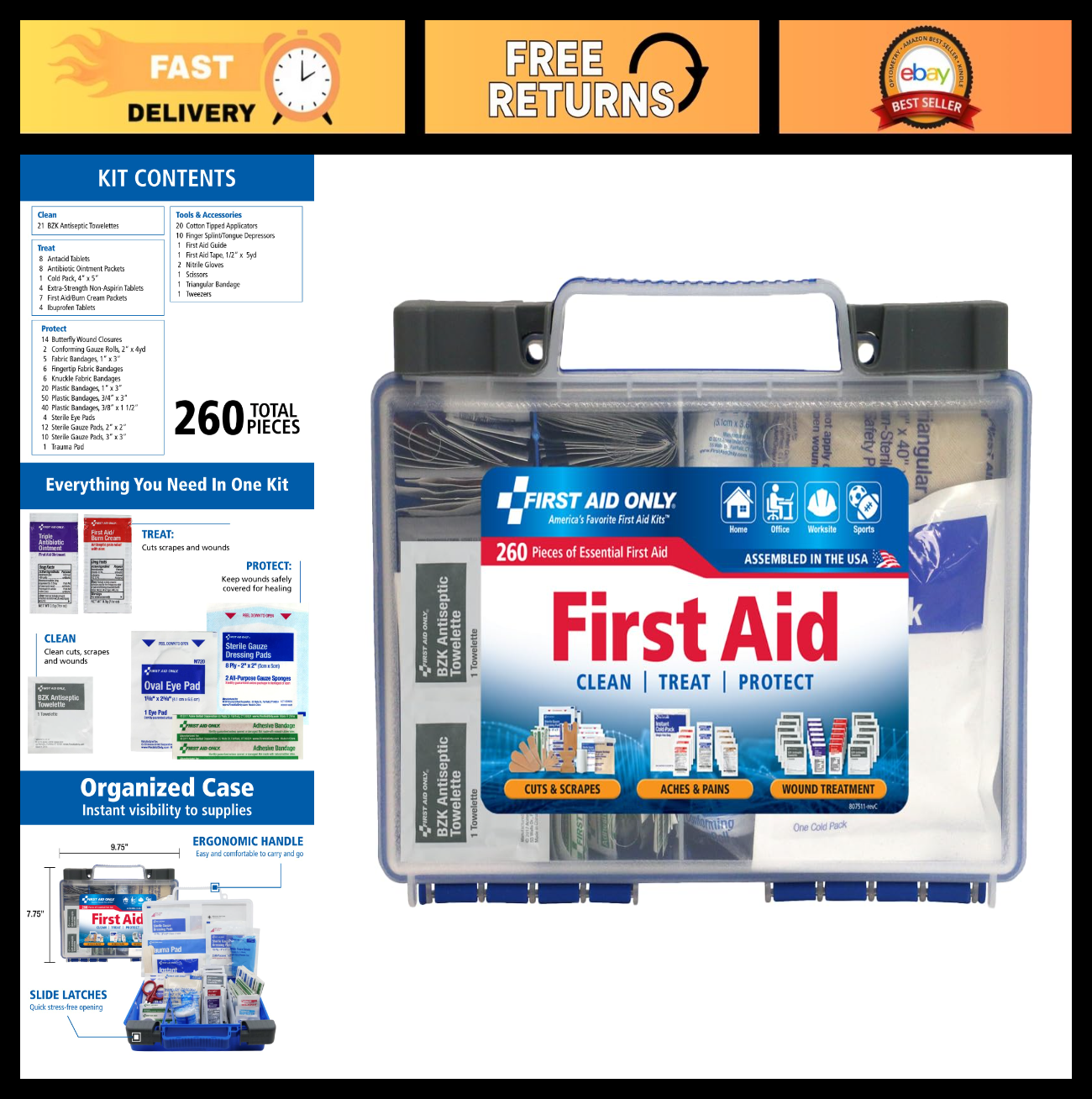 All Purpose 50 Person First Aid Kit   OSHA Compliant Emergency Supplies for Home0