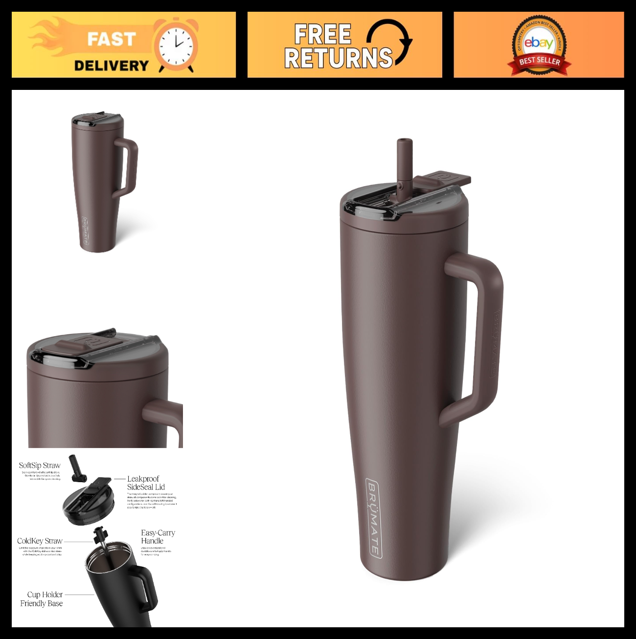 40oz Insulated Stainless Steel Tumbler with Leakproof Straw Lid | BPA Free, Cup0