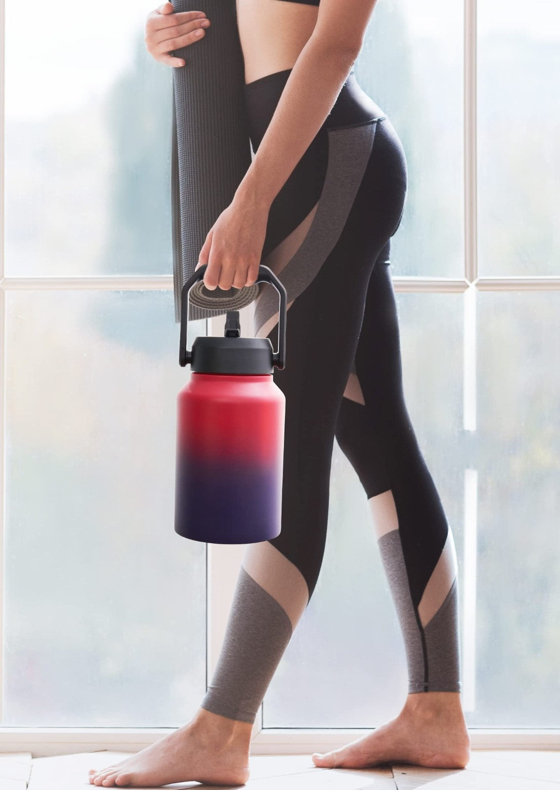 Optimized eBay Title:  "64 oz Insulated Water Bottle with Straw - Stainless Ste2