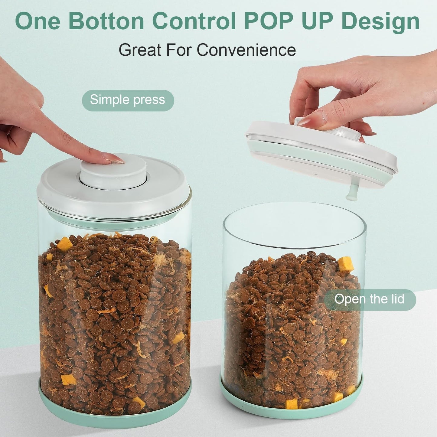 Airtight Glass Pet Food Storage Container, 2L Dog Cat Treat Jar, Durable & Seale7