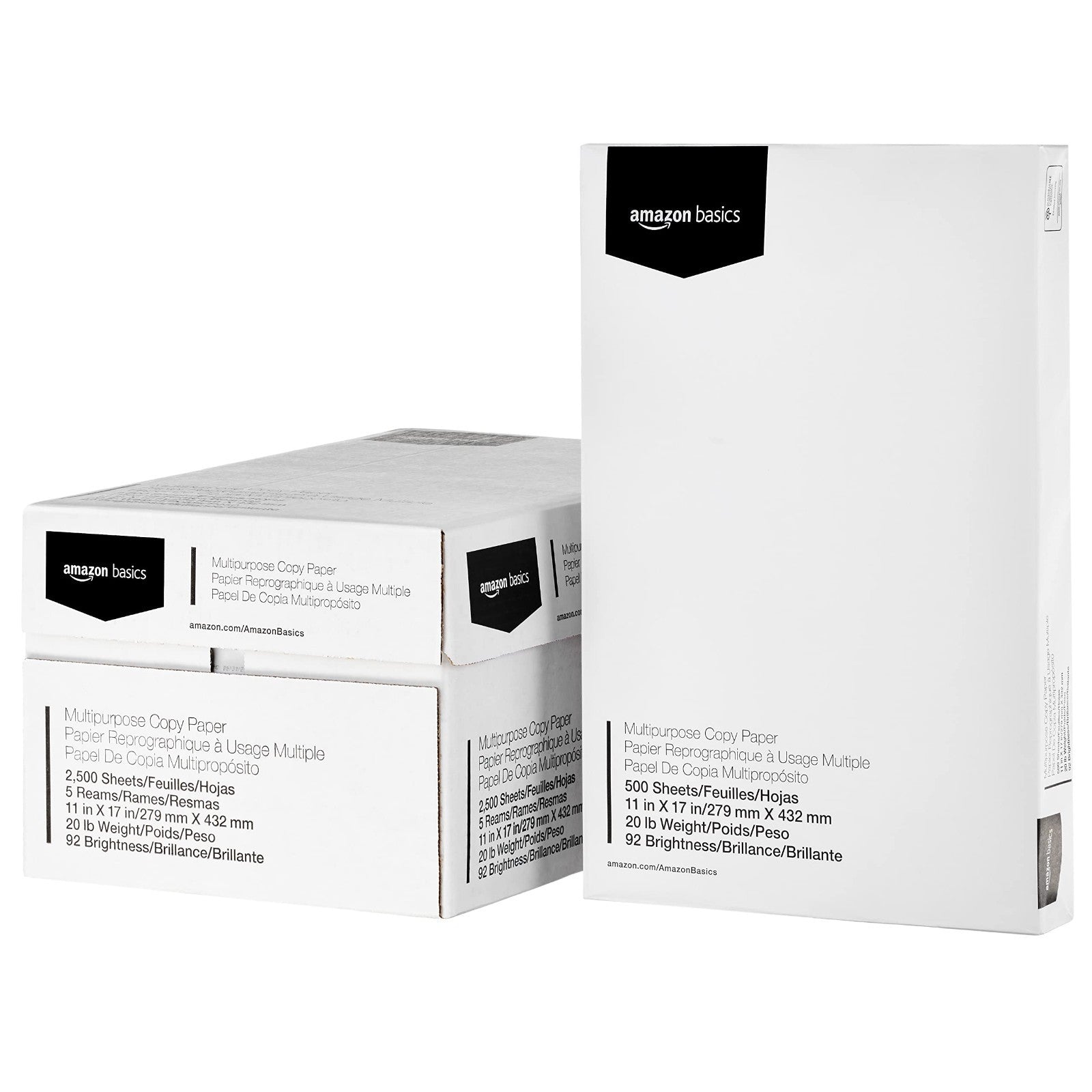 Multipurpose Copy Printer Paper 20 lb, 11x17 Inches, 2500 Sheets, Bright White R1