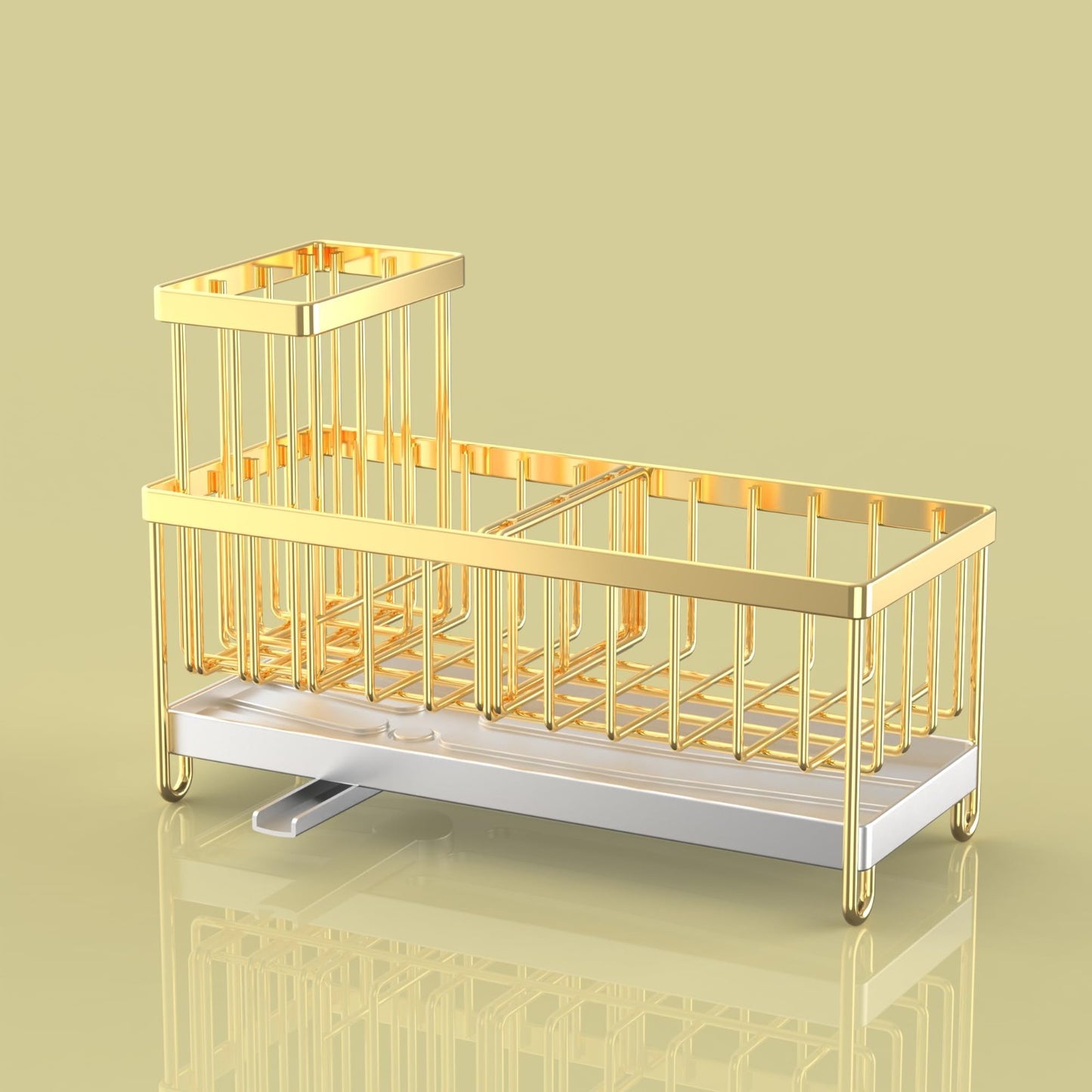Kitchen Sink Sponge Holder Caddy Organizer, Rustproof 304 Stainless Steel, Gold,6
