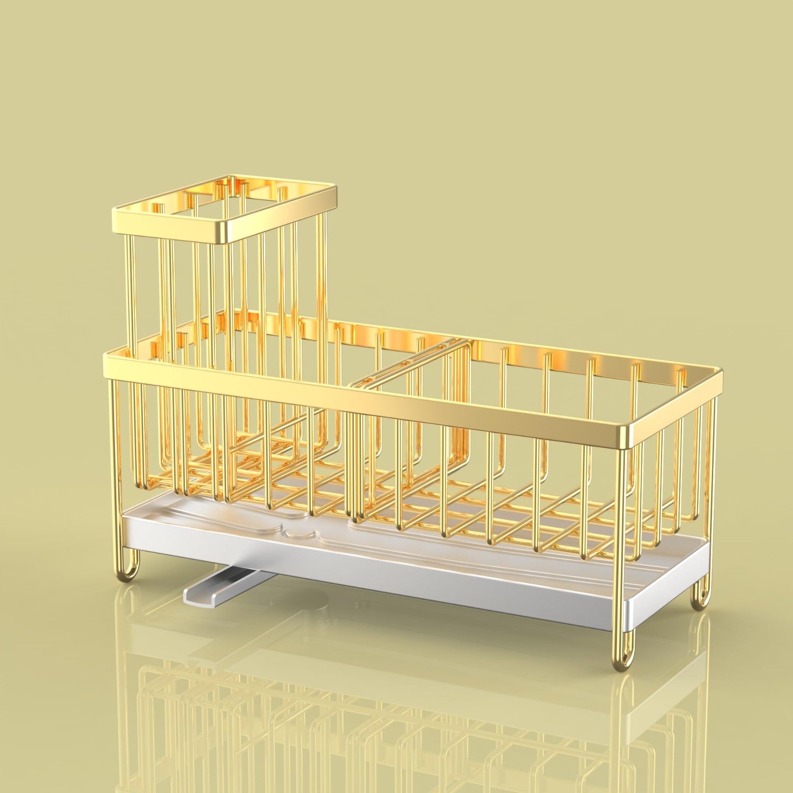 Kitchen Sink Sponge Holder Caddy Organizer, Rustproof 304 Stainless Steel, Gold,6