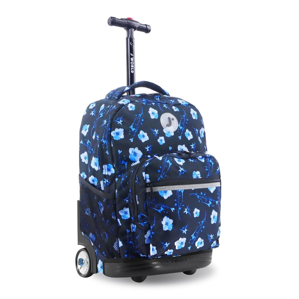 Kids Rolling Backpack with Wheels, 18" School Bookbag for Girls & Boys, Night Bl1