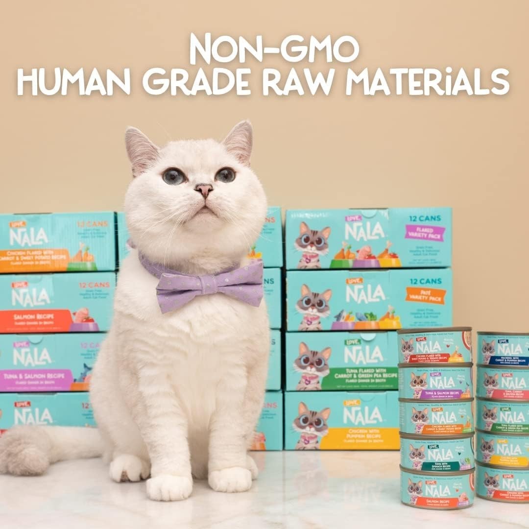 Single Protein Flaked Wet Cat Food Variety Pack - Chicken, Tuna, White Fish - Gr6