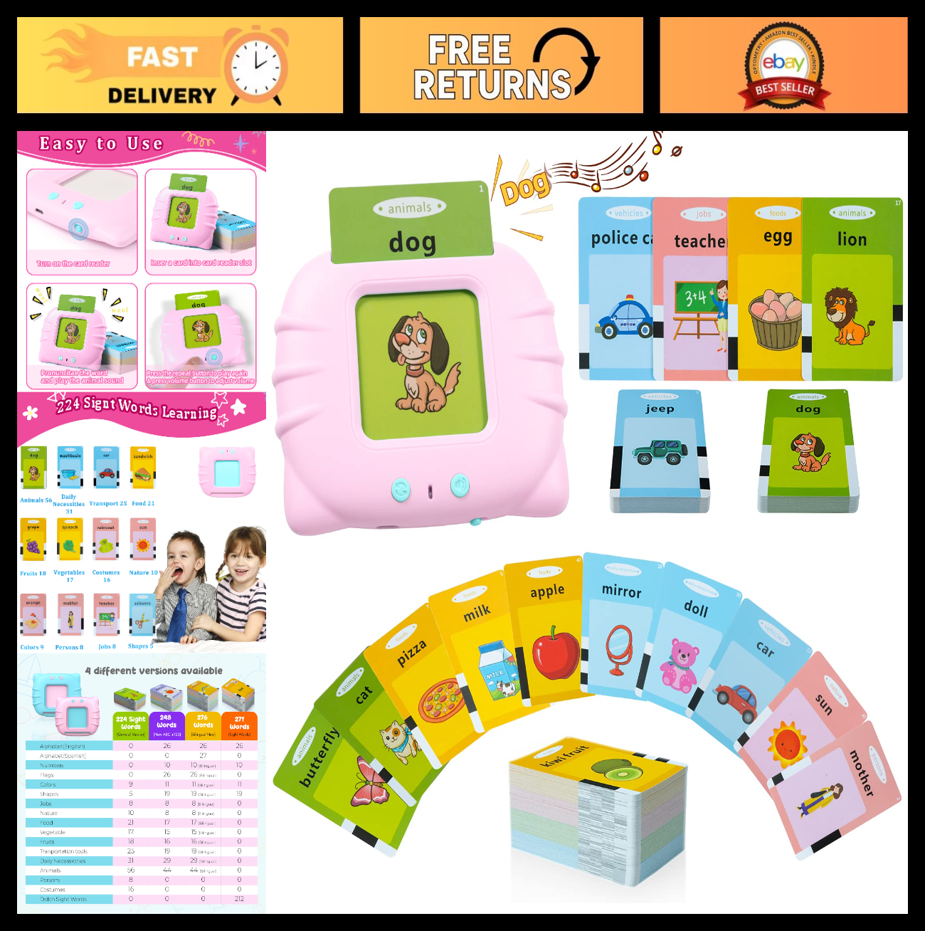 Toddler Learning Toys for 2-5 Year Olds, Speech Therapy & Autism Sensory Flash C0