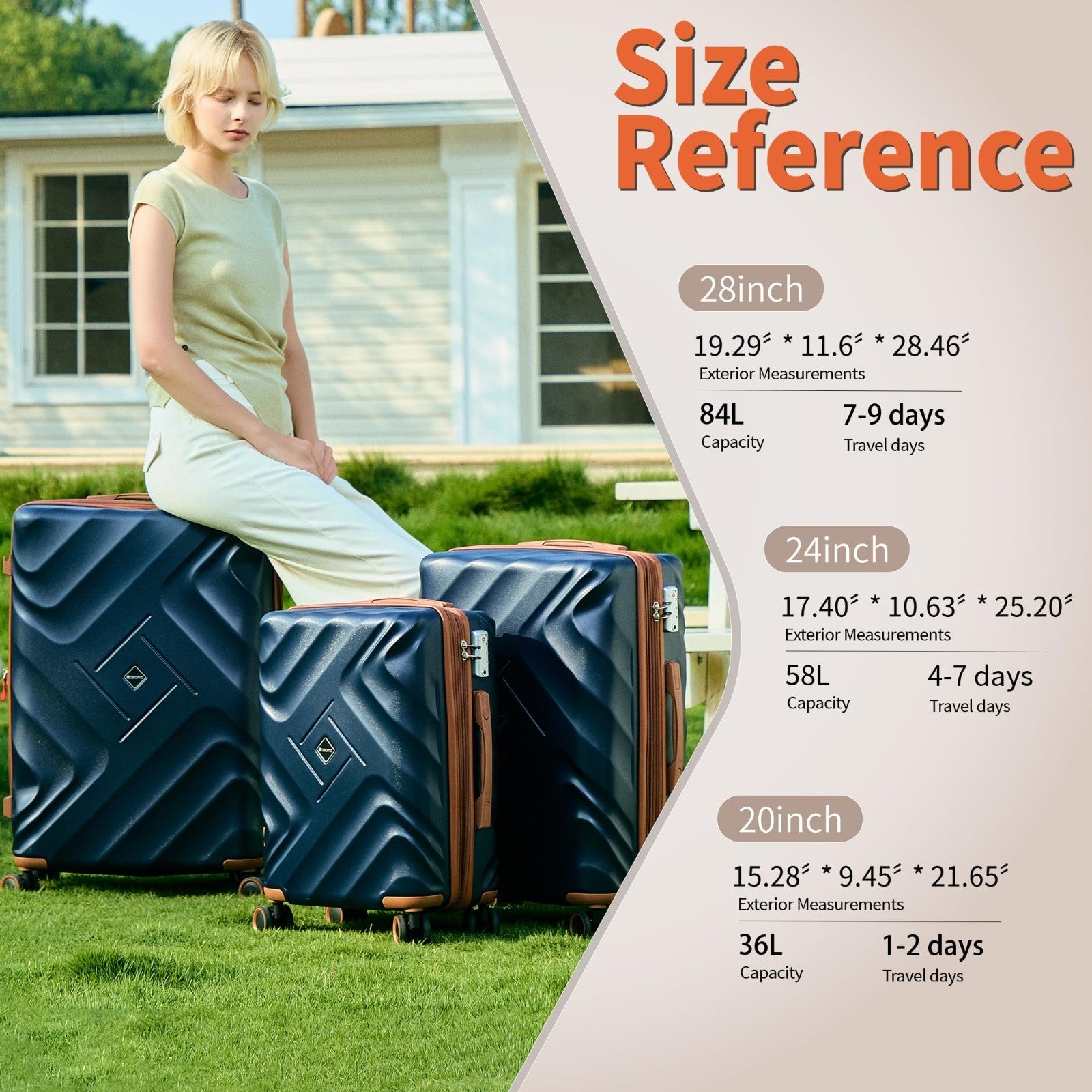 10-Piece Expandable Luggage Set - Airline Approved Carry-On Suitcase, Hard Case,4