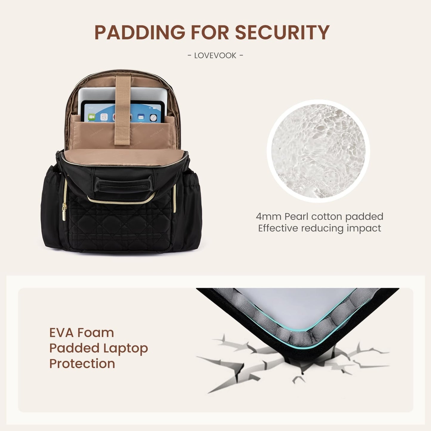Stylish Waterproof Laptop Backpack for Women, 15.6" Large Capacity, Travel Purse4