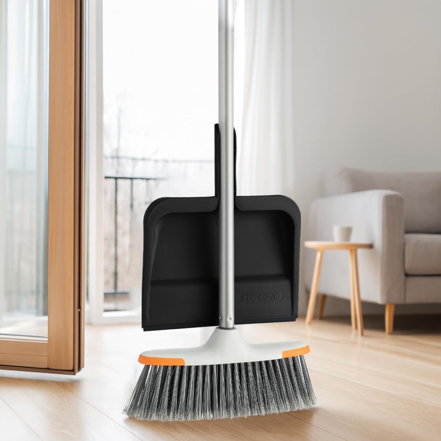 Durable 10-Inch Clip-On Dustpan with Rubber Lip & Comfort Grip Handle - Black7