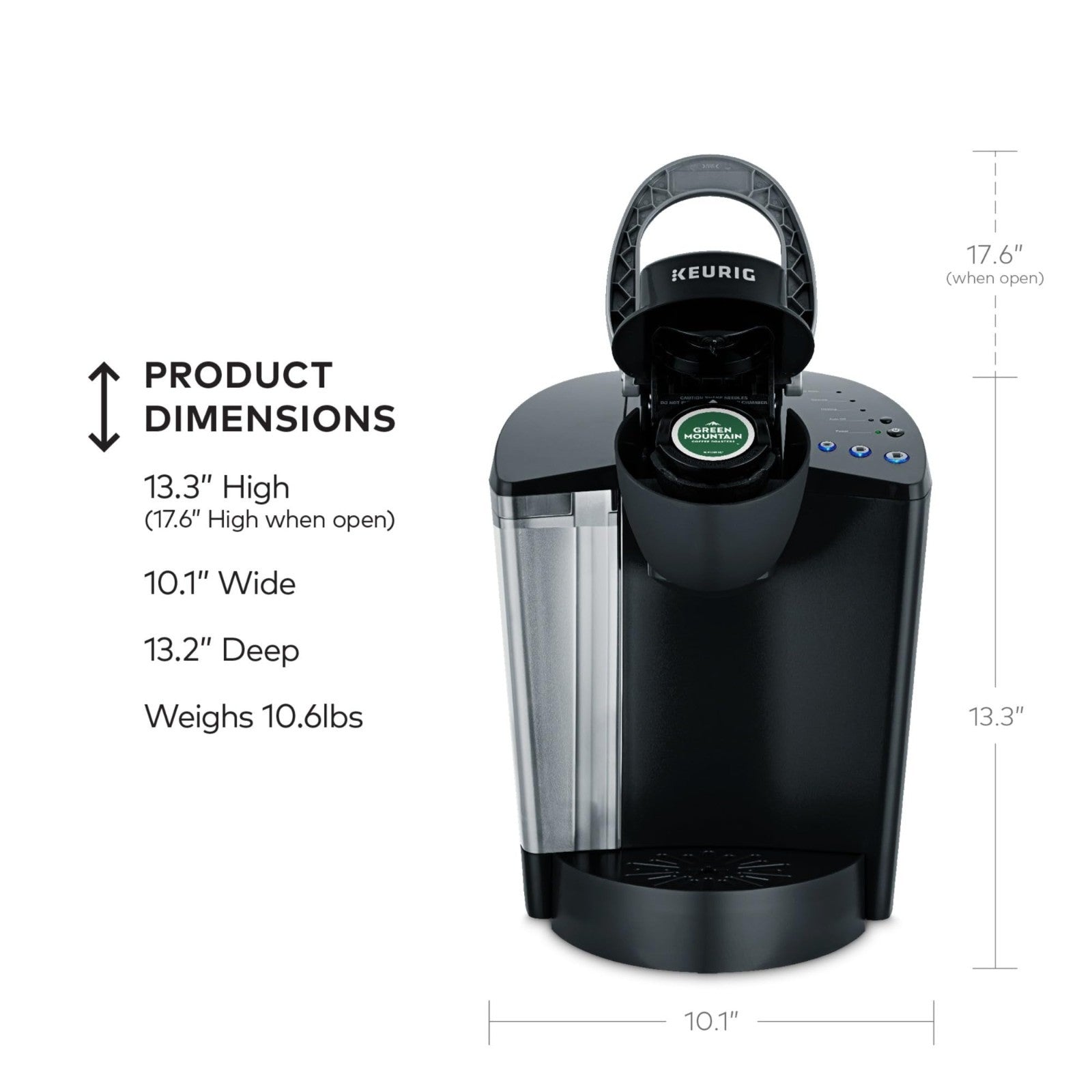 Single Serve Coffee Maker, 3 Brew Sizes, 48oz Reservoir, K Cup Compatible, Black2