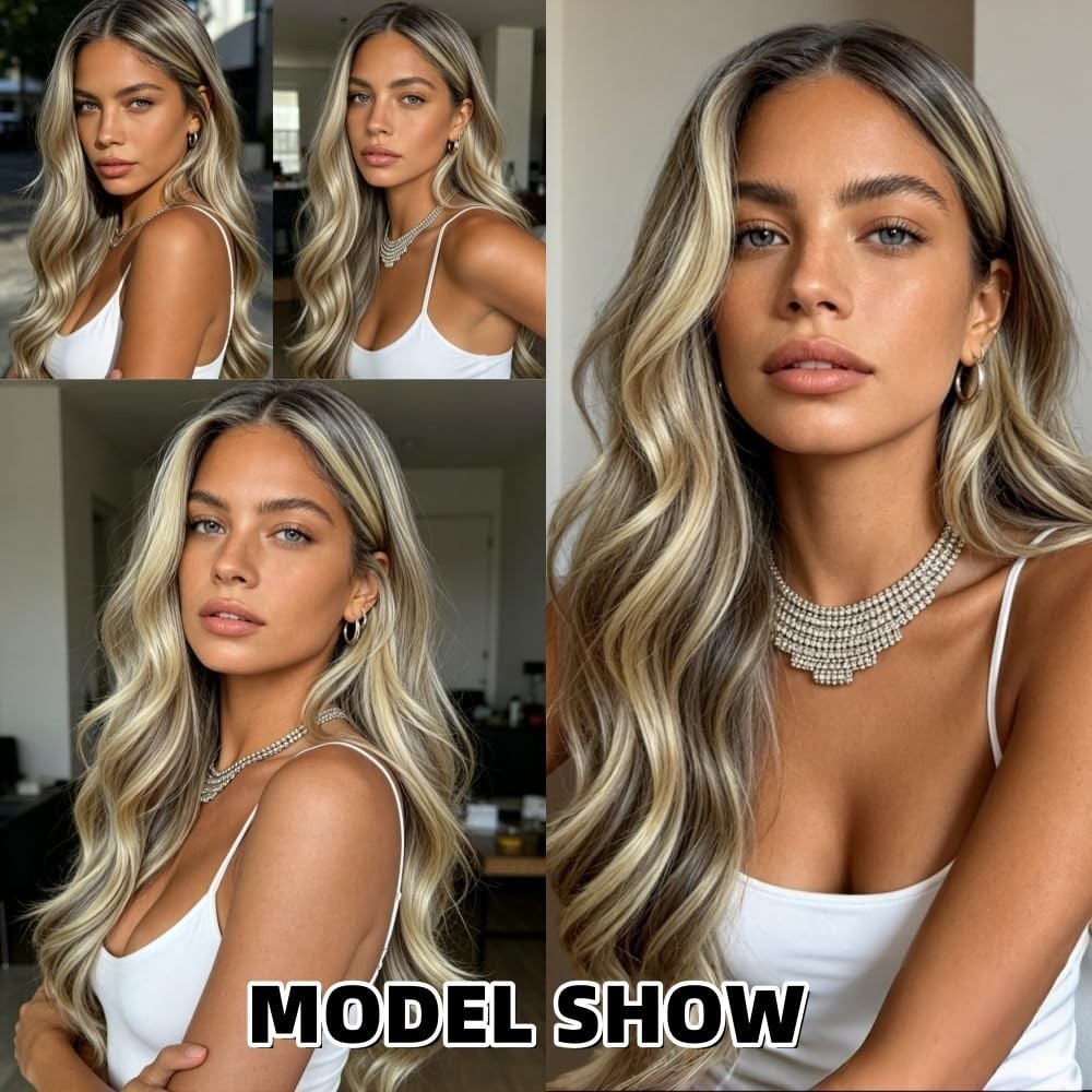 Ombre Golden Blonde Lace Front Wig - 13x4 HD Transparent, Pre-Plucked, Heat Resi3