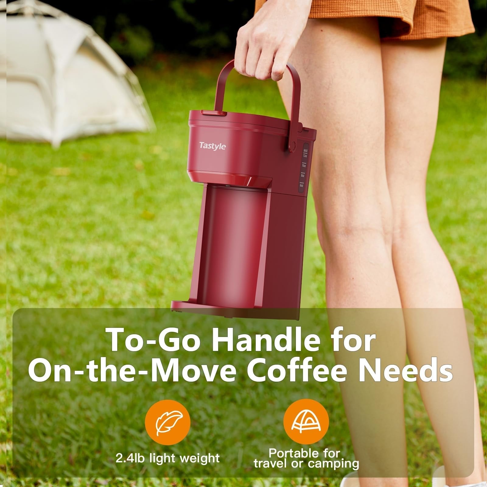 Compact Single Serve Coffee Maker for K-Cups & Grounds, Portable Mini Brewer, 6-2