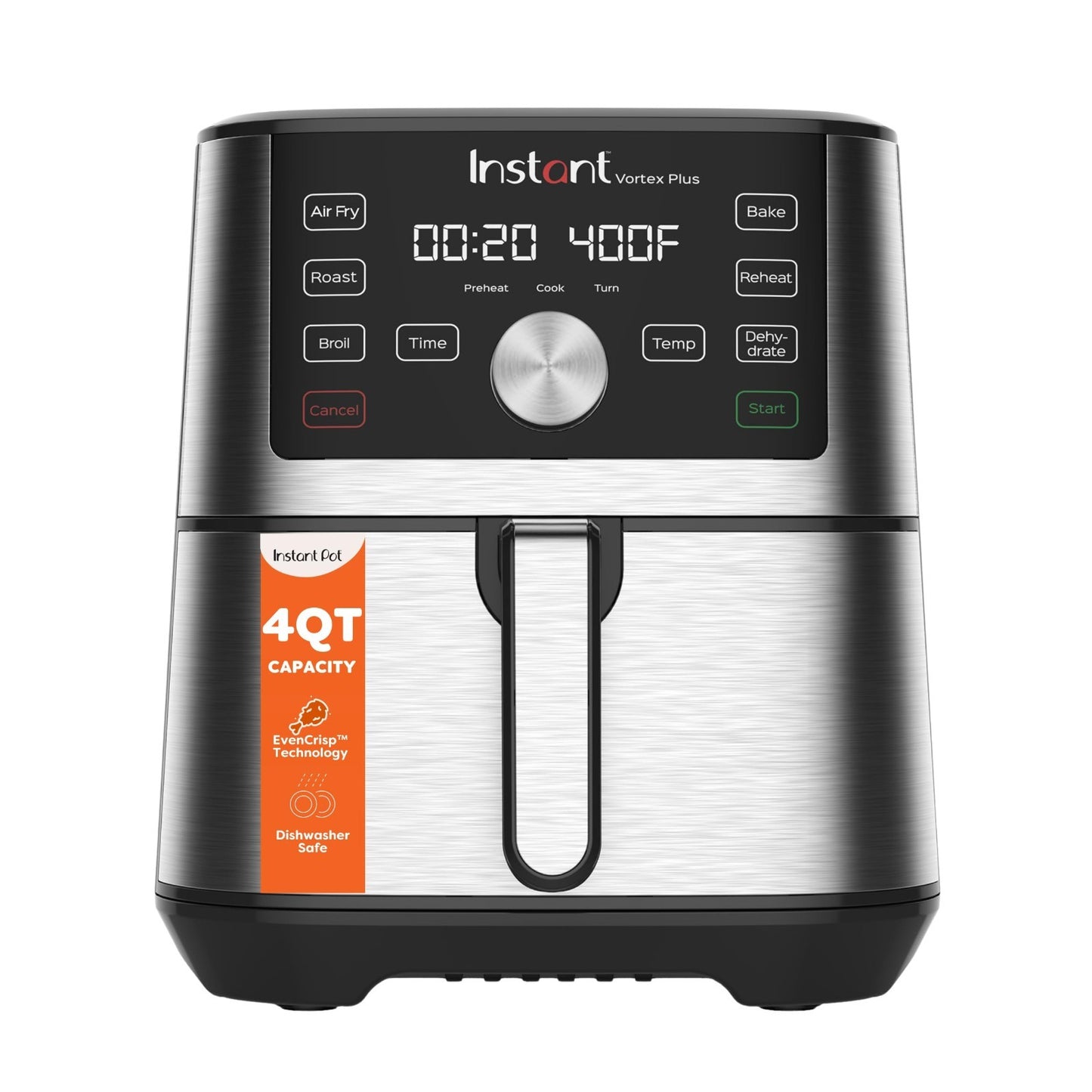 6-in-1 Mini Air Fryer 4QT, Custom Programs, Crisps, Broils, Roasts, Bakes, Recip1