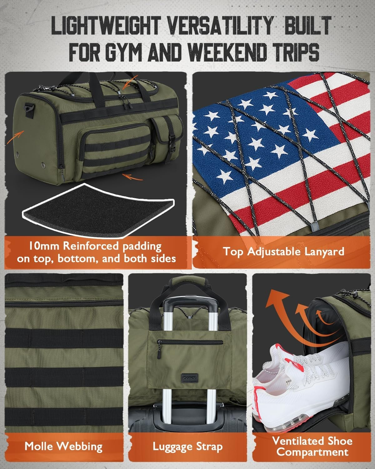 45L 3 in 1 Duffel Bag for Gym, Travel & Sports   Versatile, Lightweight & Durabl3