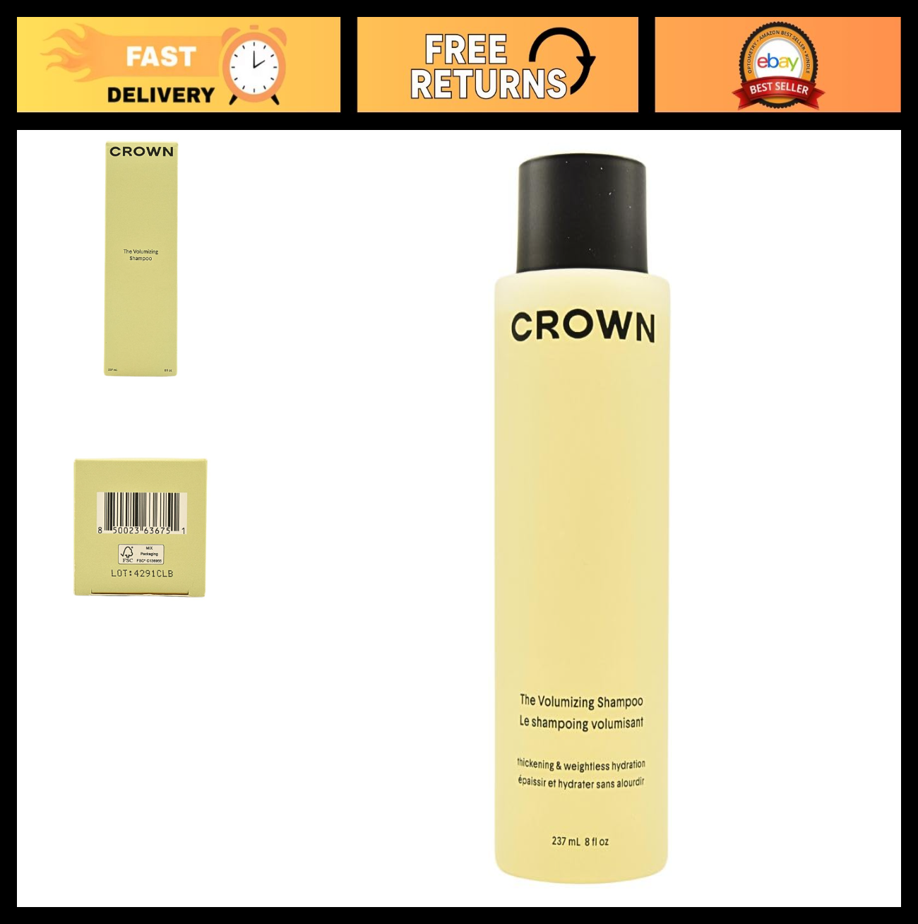 Volumizing Shampoo 8oz - Lightweight Gel Cleanser for Oily Flat Hair, Rice Prote0