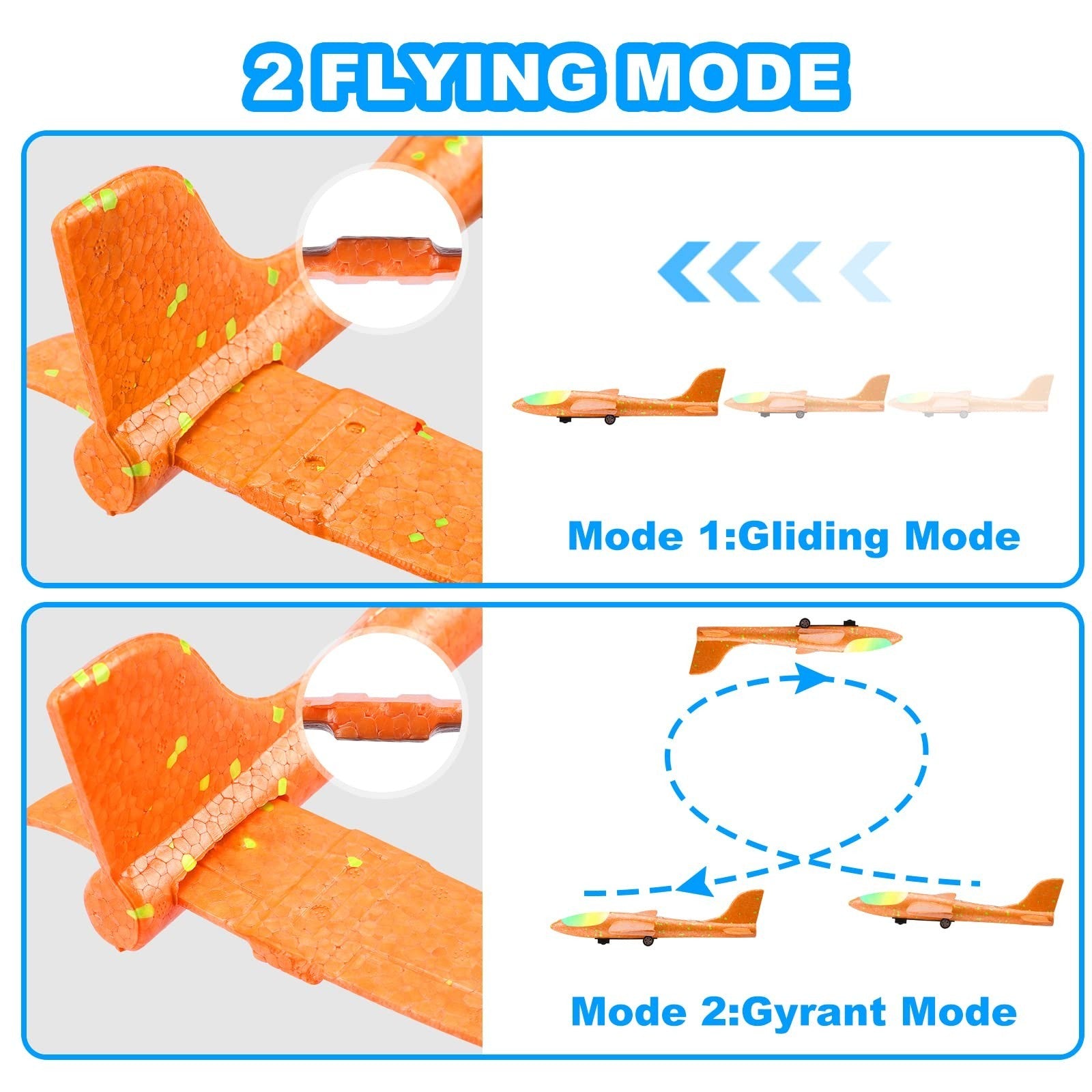 3 Pack LED Foam Glider Airplane Launcher Toys | Catapult Plane for Kids 4 12, 23