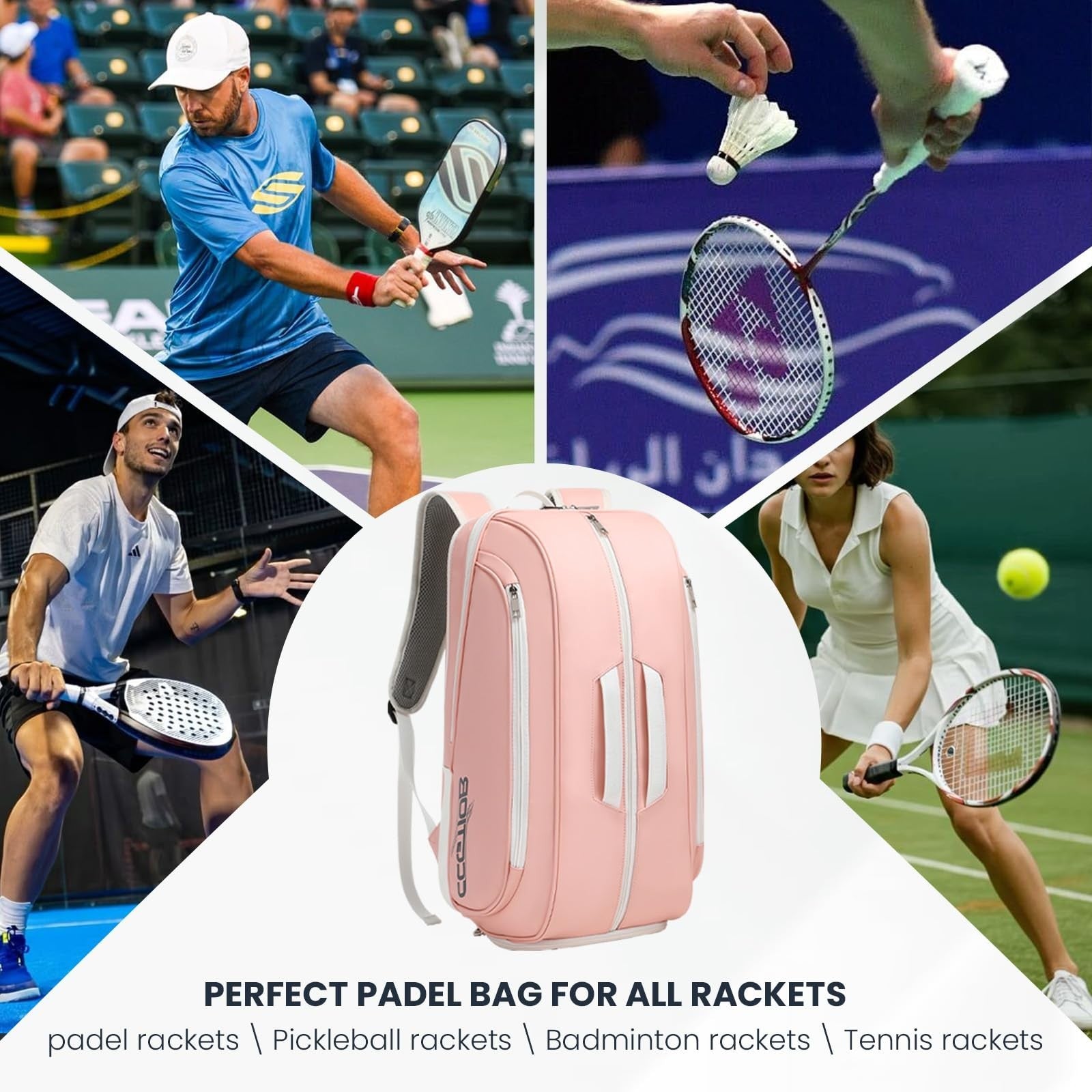 Multi-Functional Tennis & Pickleball Backpack with Shoe Compartment & Laptop Sle5