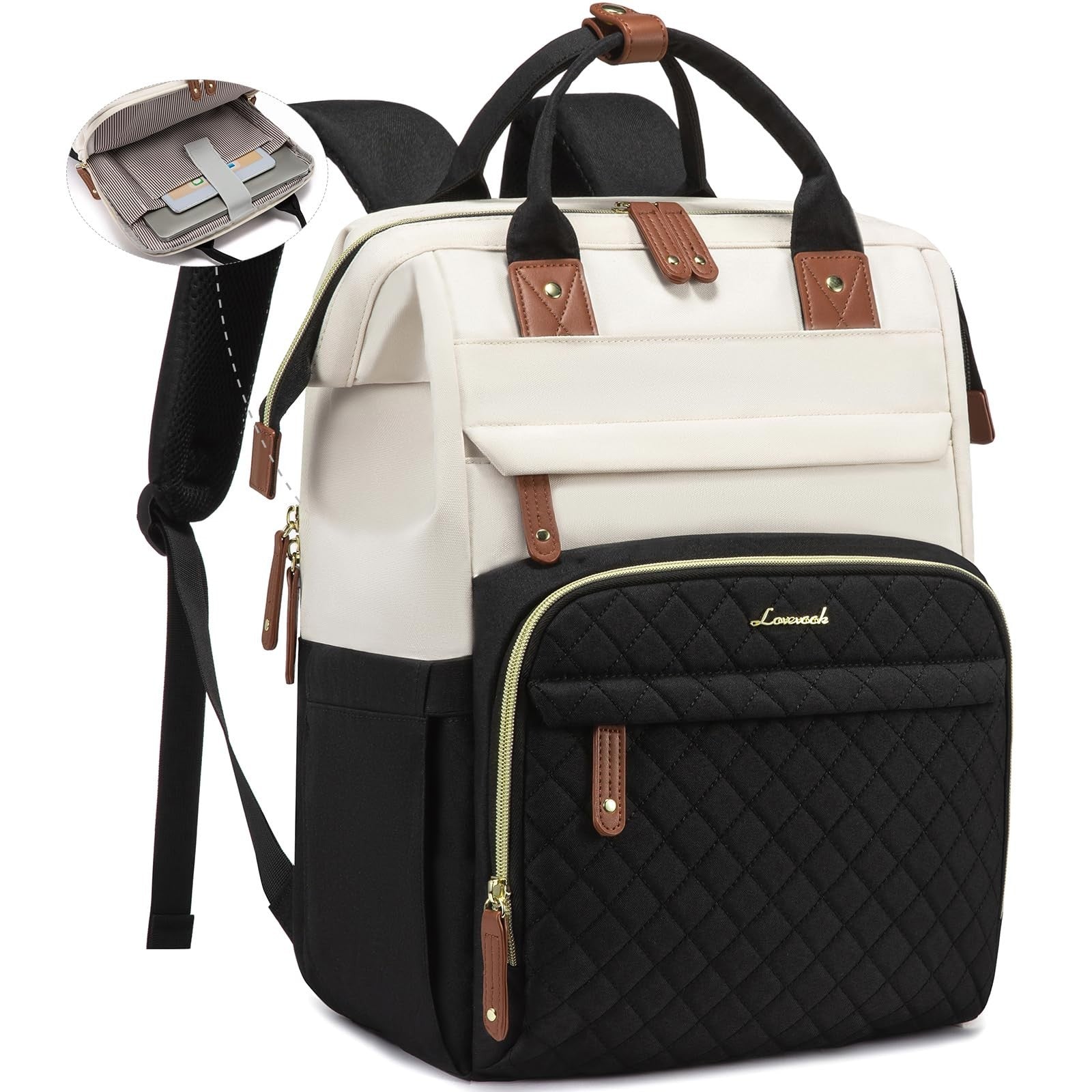 Waterproof 17.3'' Laptop Backpack for Women, Nurse Teacher Work Bag, Travel Purs1