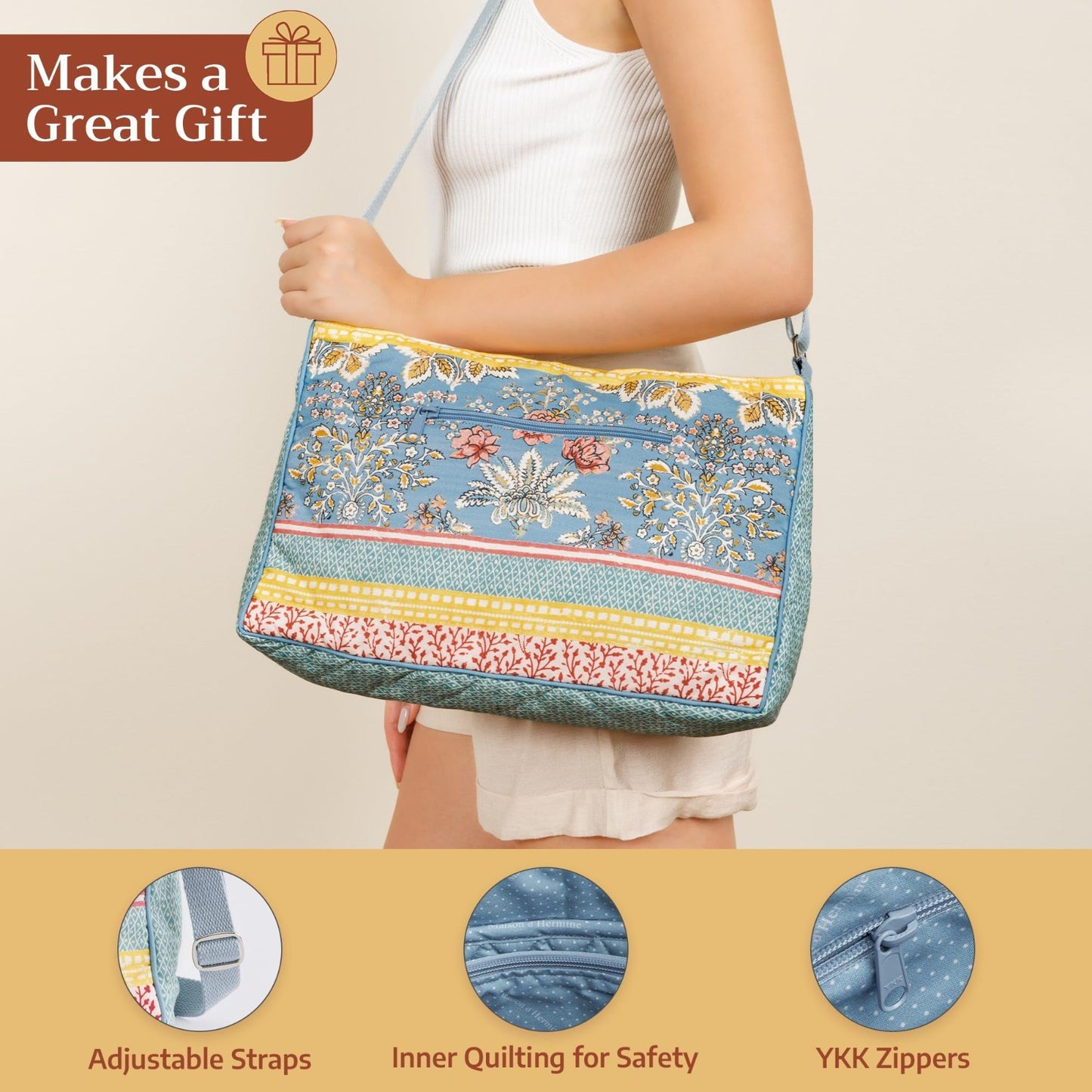 Stylish Cotton Shoulder Bag for Women   Versatile Handbag, Everyday Use4