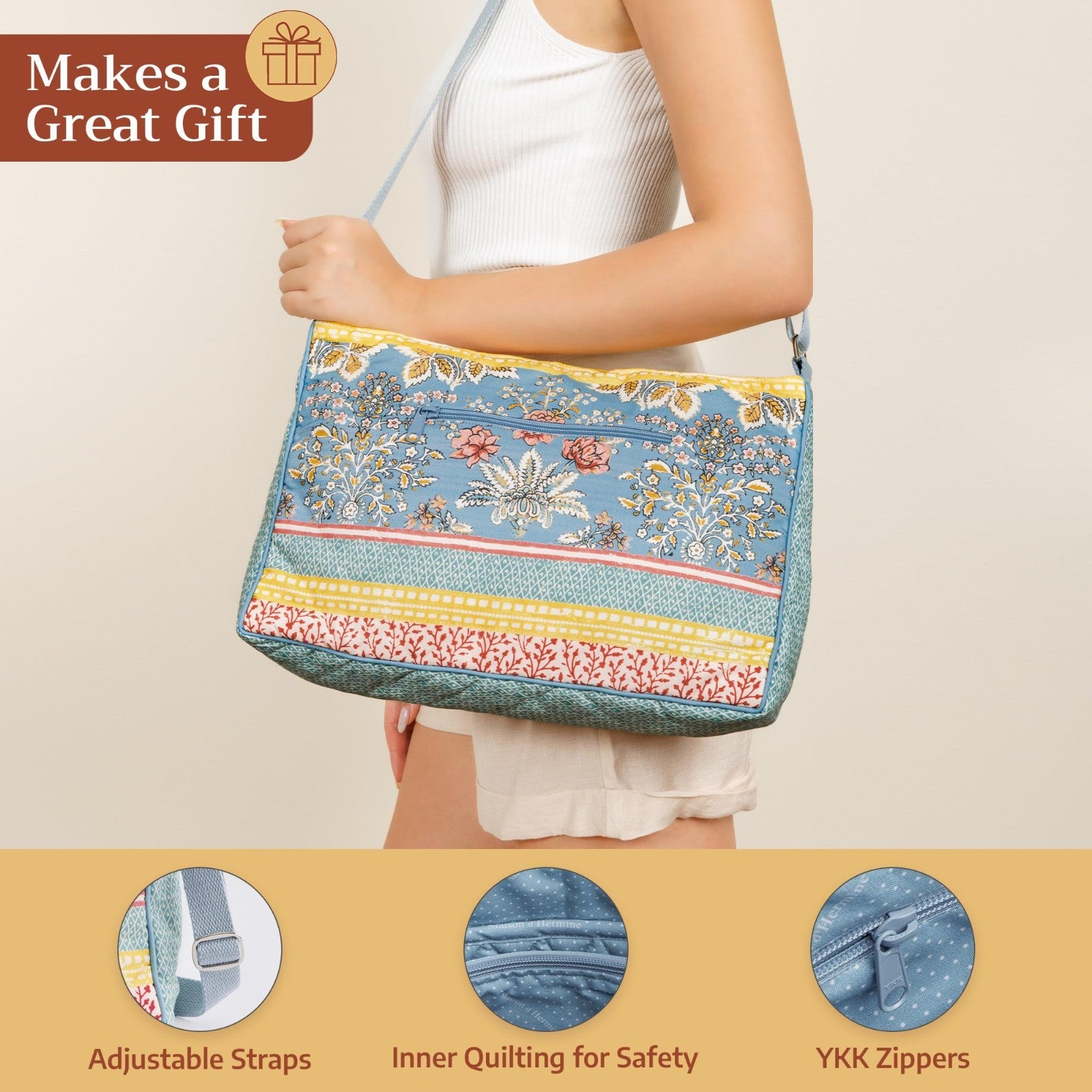 Stylish Cotton Shoulder Bag for Women   Versatile Handbag, Everyday Use4