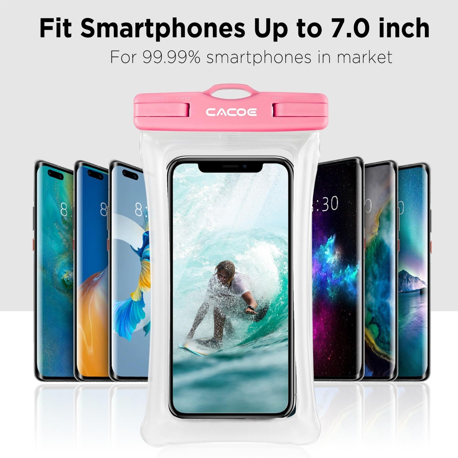 Floatable Waterproof Phone Pouch 2 Pack   IPX8 Case for Beach, Travel, Kayak, Ca2