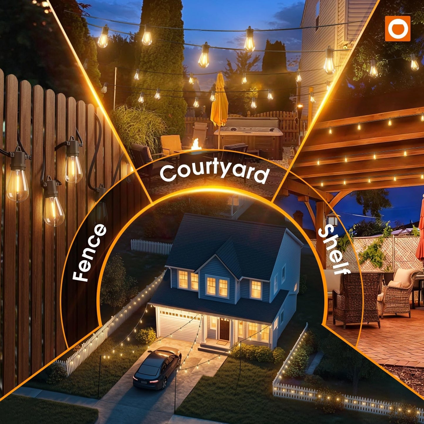 33FT Solar String Lights Outdoor, 20+ Hrs Battery Life, USB Charging, IP65 Water6