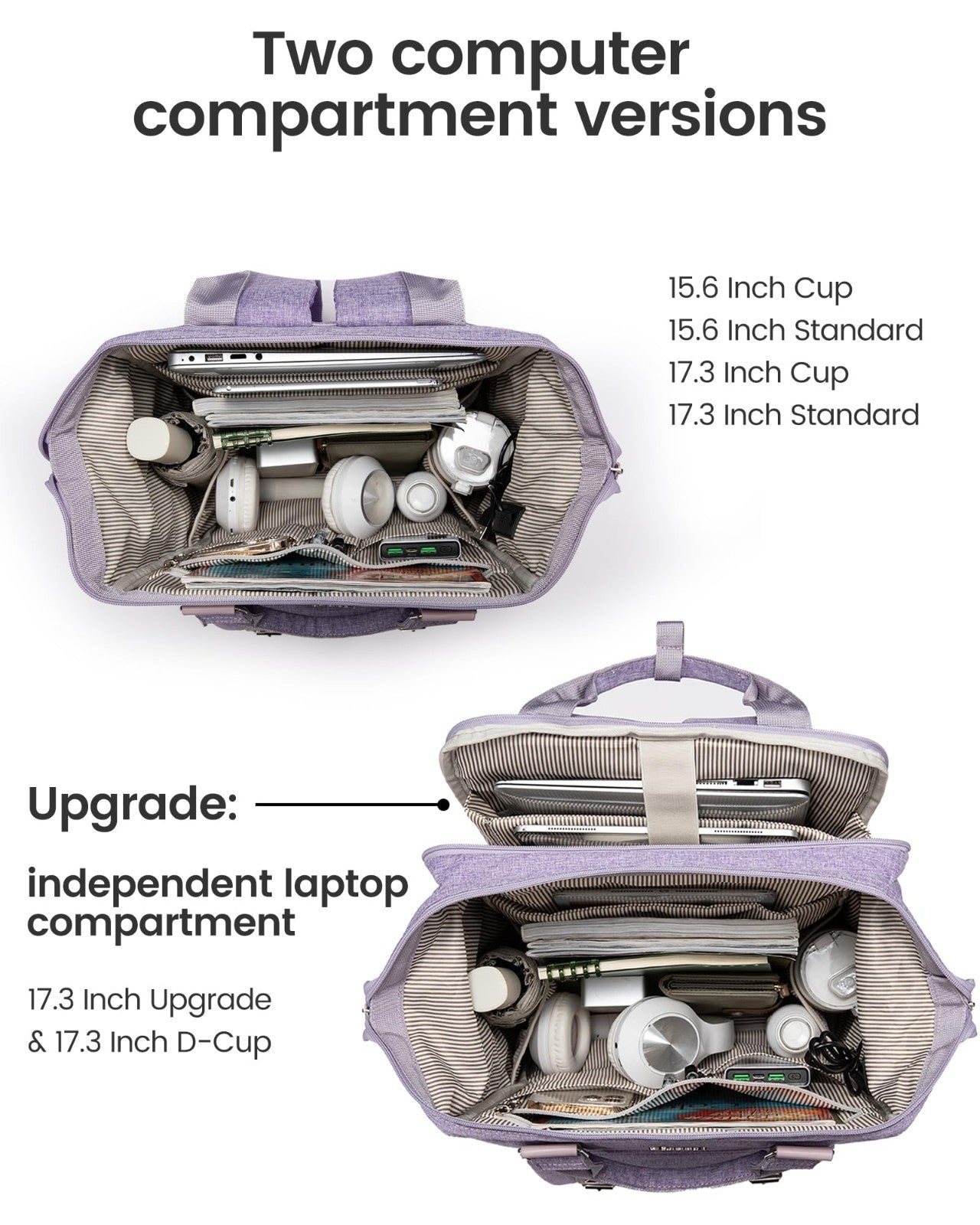 Stylish 15.6" Laptop Backpack for Women, Waterproof Travel Bag with Tumbler Hold9