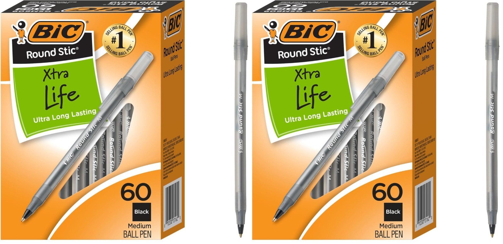 60 Count Black Ballpoint Pens, Medium Point 1.0mm, Comfortable Grip, Pack of 21