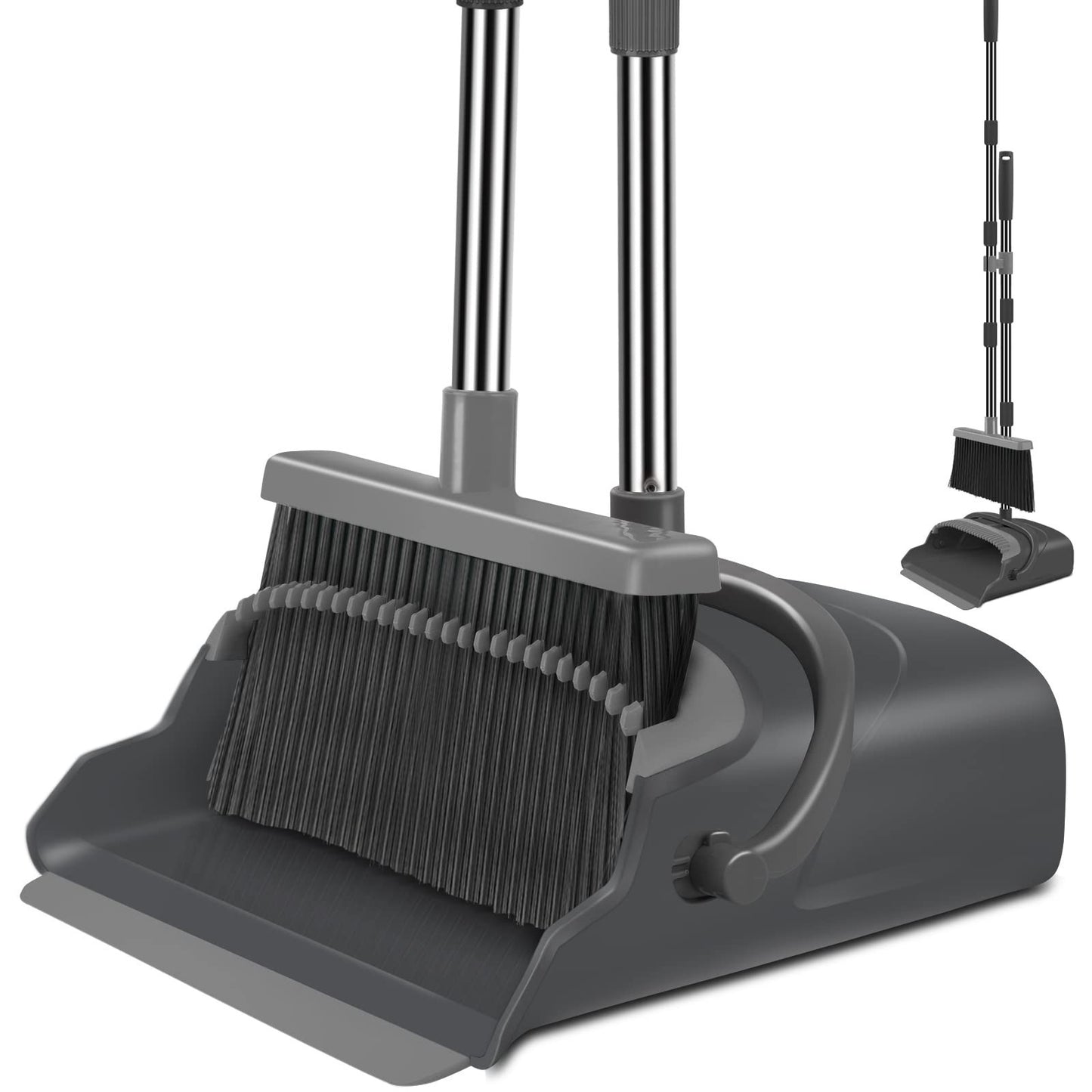 Stand-Up Broom and Dustpan Set for Home & Office - Indoor/Outdoor Cleaning Tool1