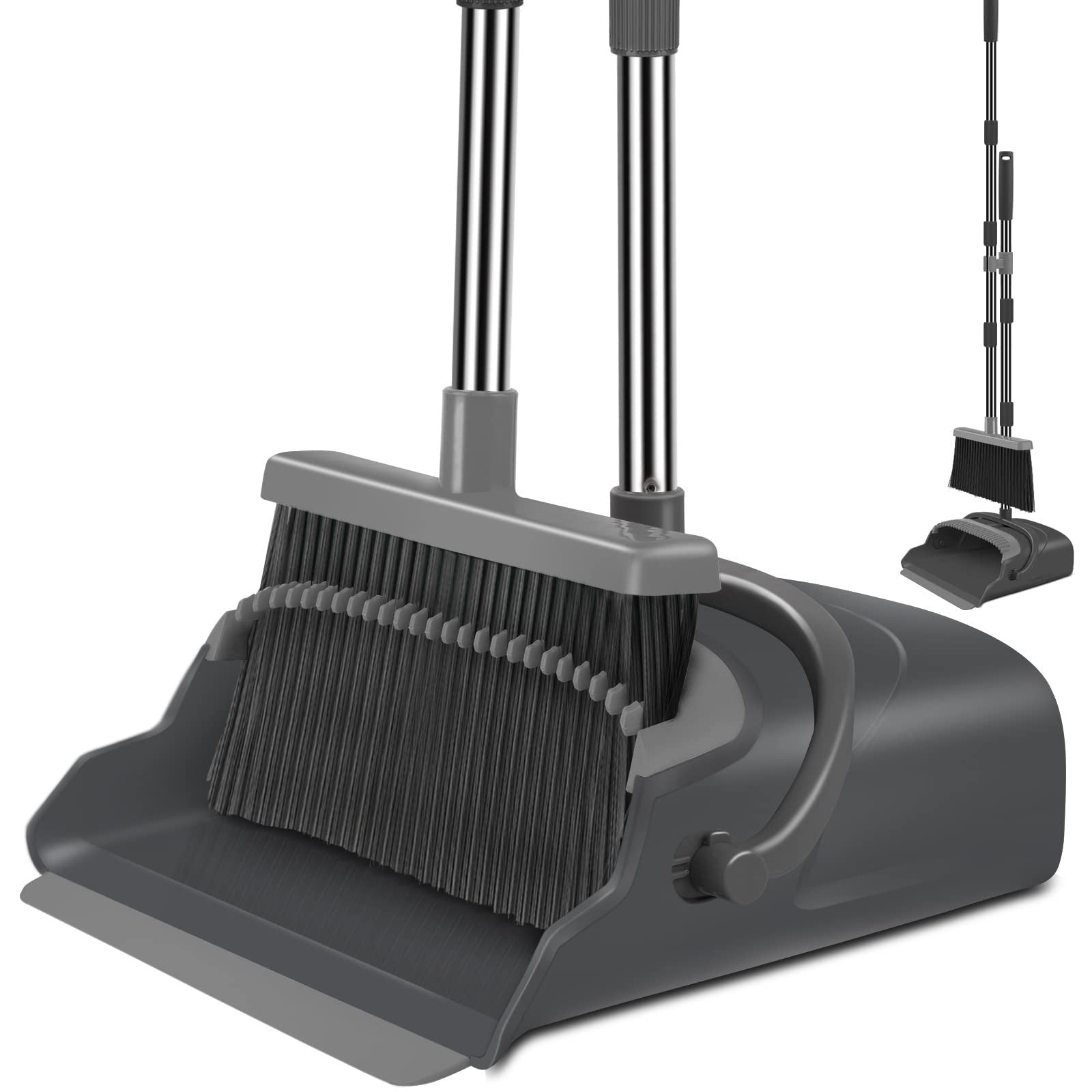 Stand-Up Broom and Dustpan Set for Home & Office - Indoor/Outdoor Cleaning Tool1