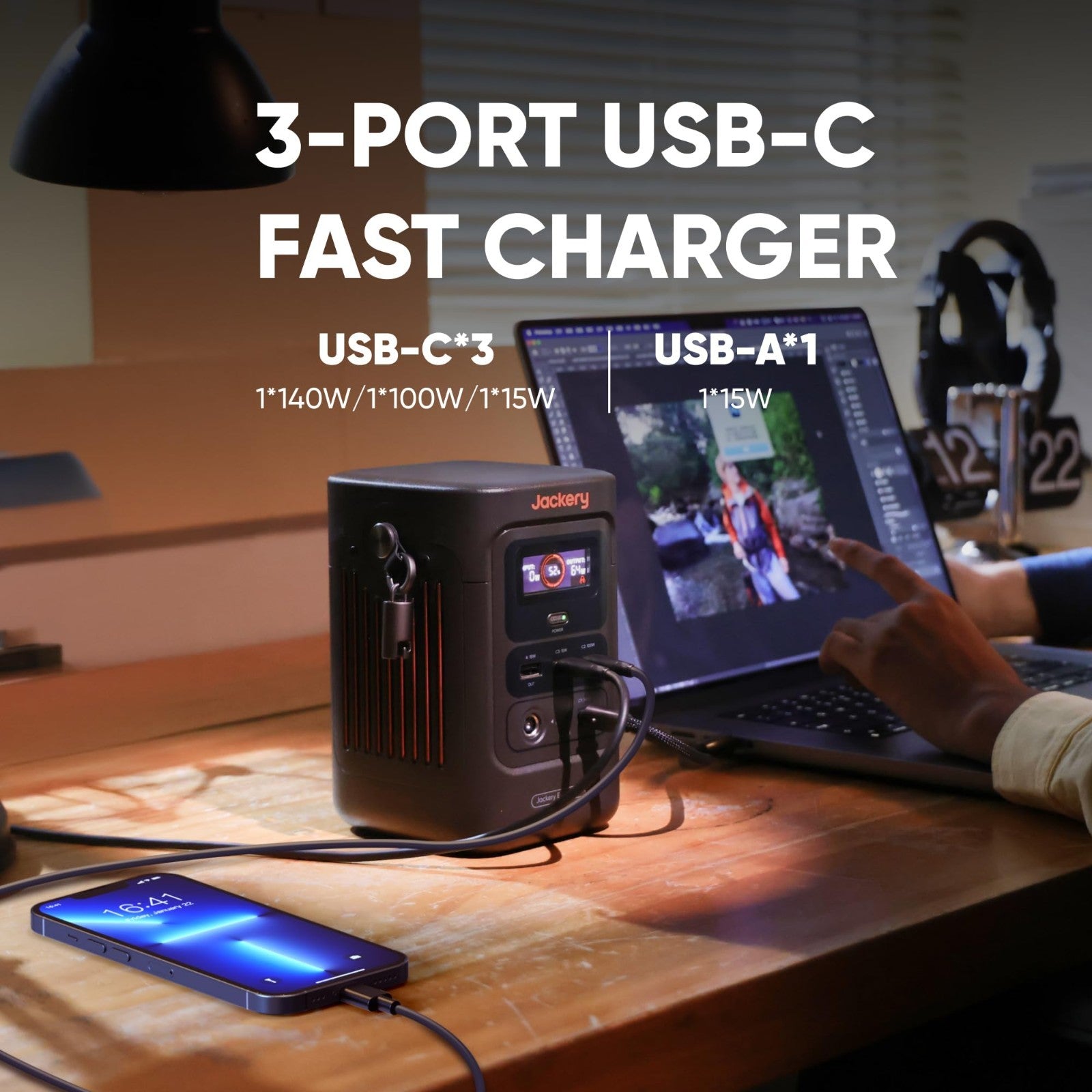 Portable Power Station 256Wh, 200W Output, Fast Charging, Compact Battery Bank f3