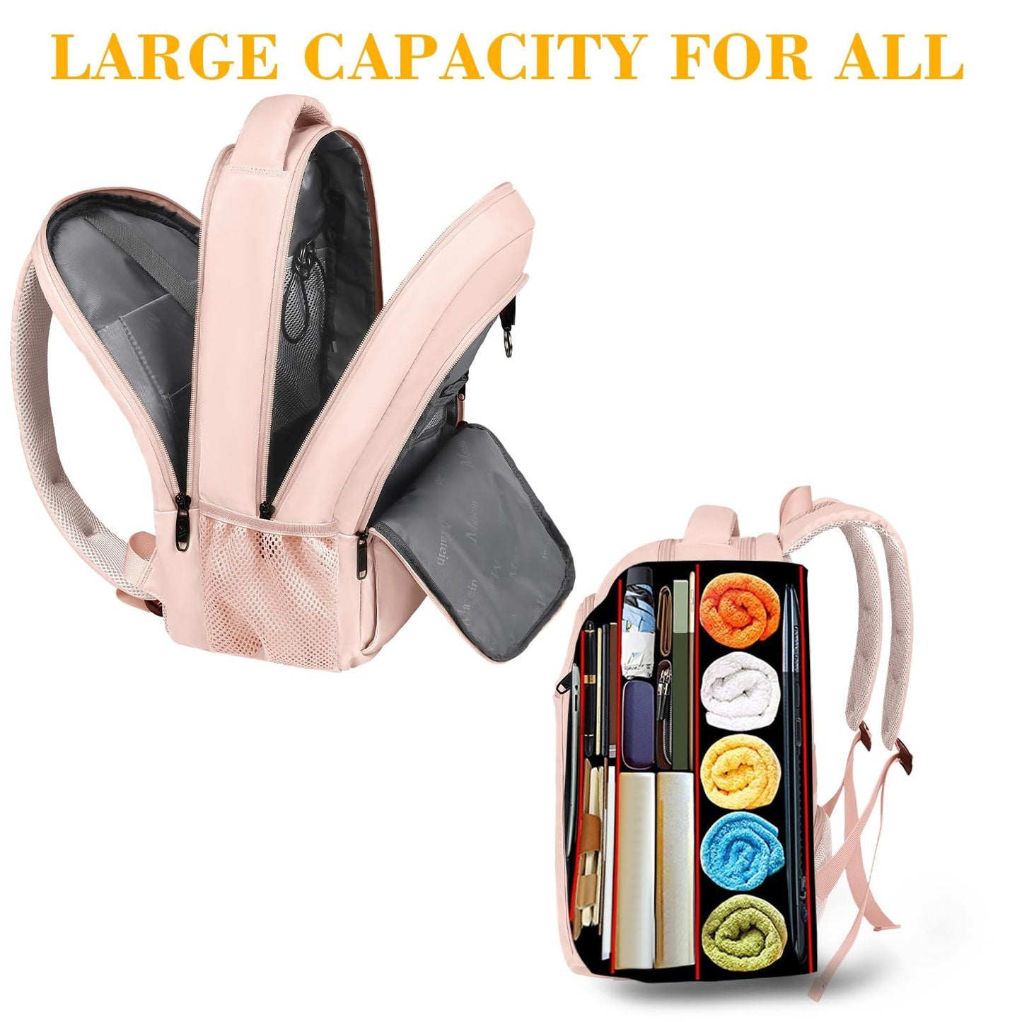 Cute Pink 15.6 Inch Laptop Backpack, Stylish Travel Bag for Women, School & Work5