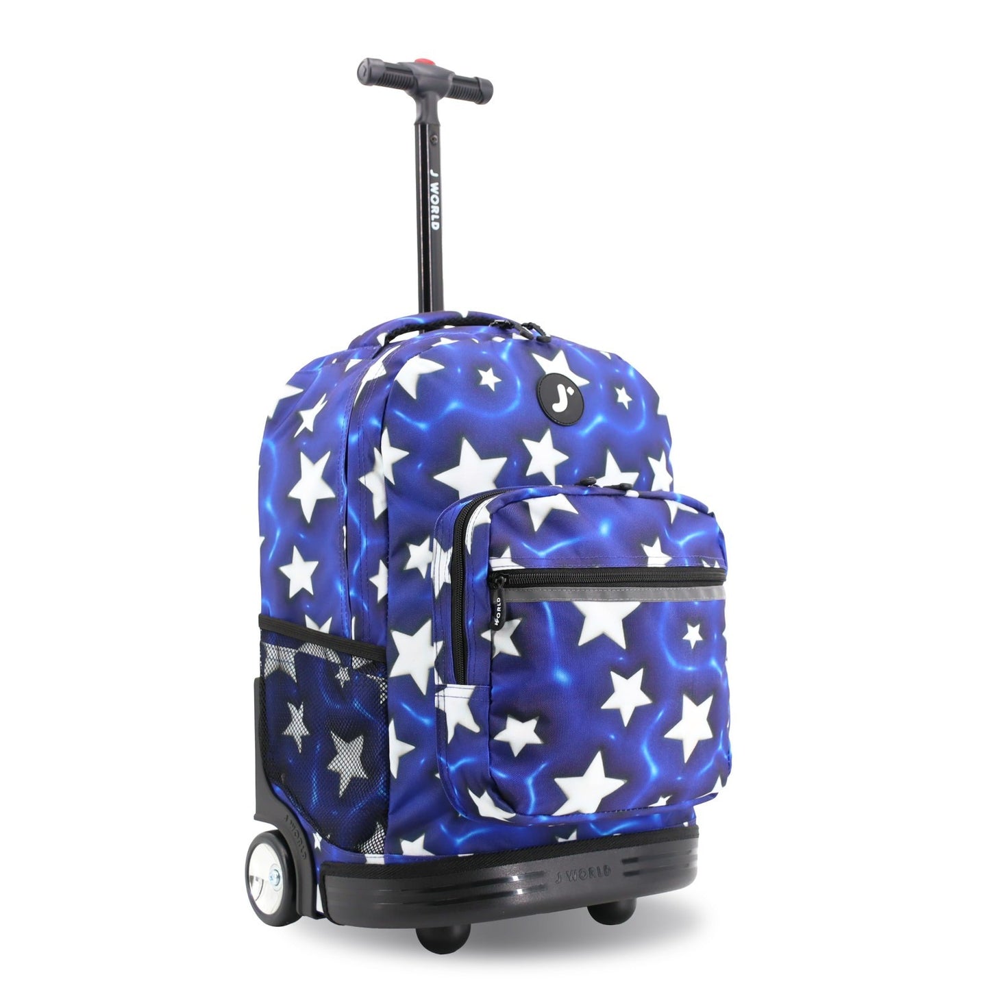 Kids Rolling Backpack with Wheels, 18" Bookbag for School, Puffy Star Design, Un1