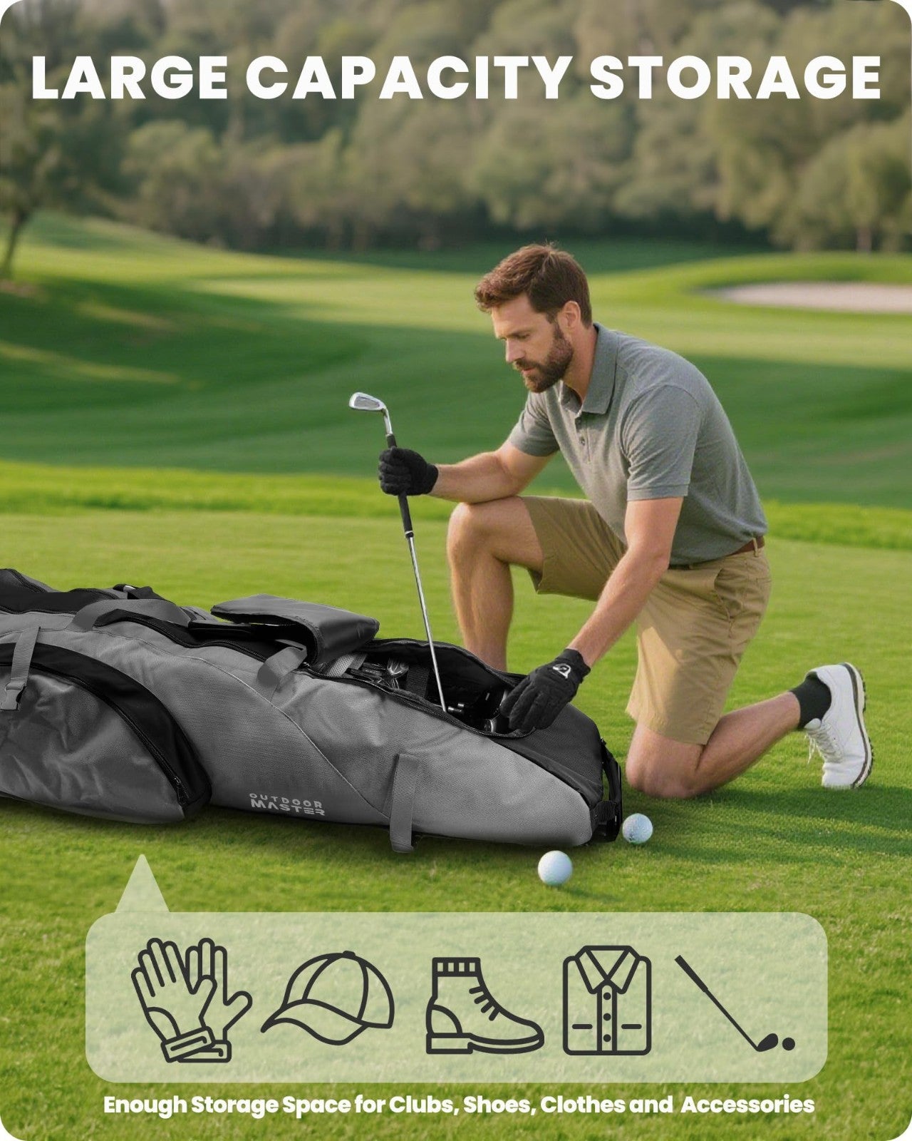 Padded Golf Travel Bag with Reinforced Wheels | Waterproof 900D Oxford, Soft Sid4