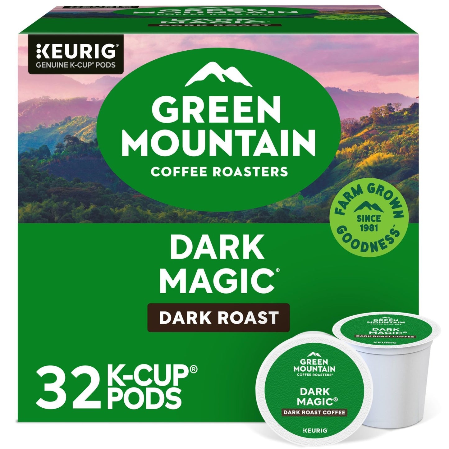 Dark Magic Dark Roast Coffee K Cup Pods, Single Serve, 32 Count, Gourmet Brew1