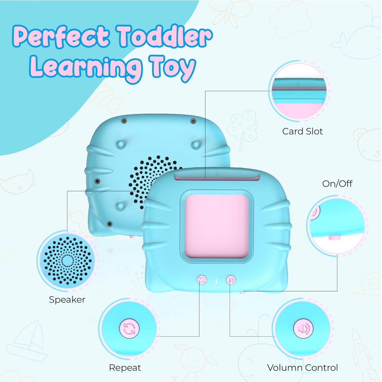 Interactive Talking Flash Cards for Kids 2-4 | 224 Vocabulary Words | Educationa7
