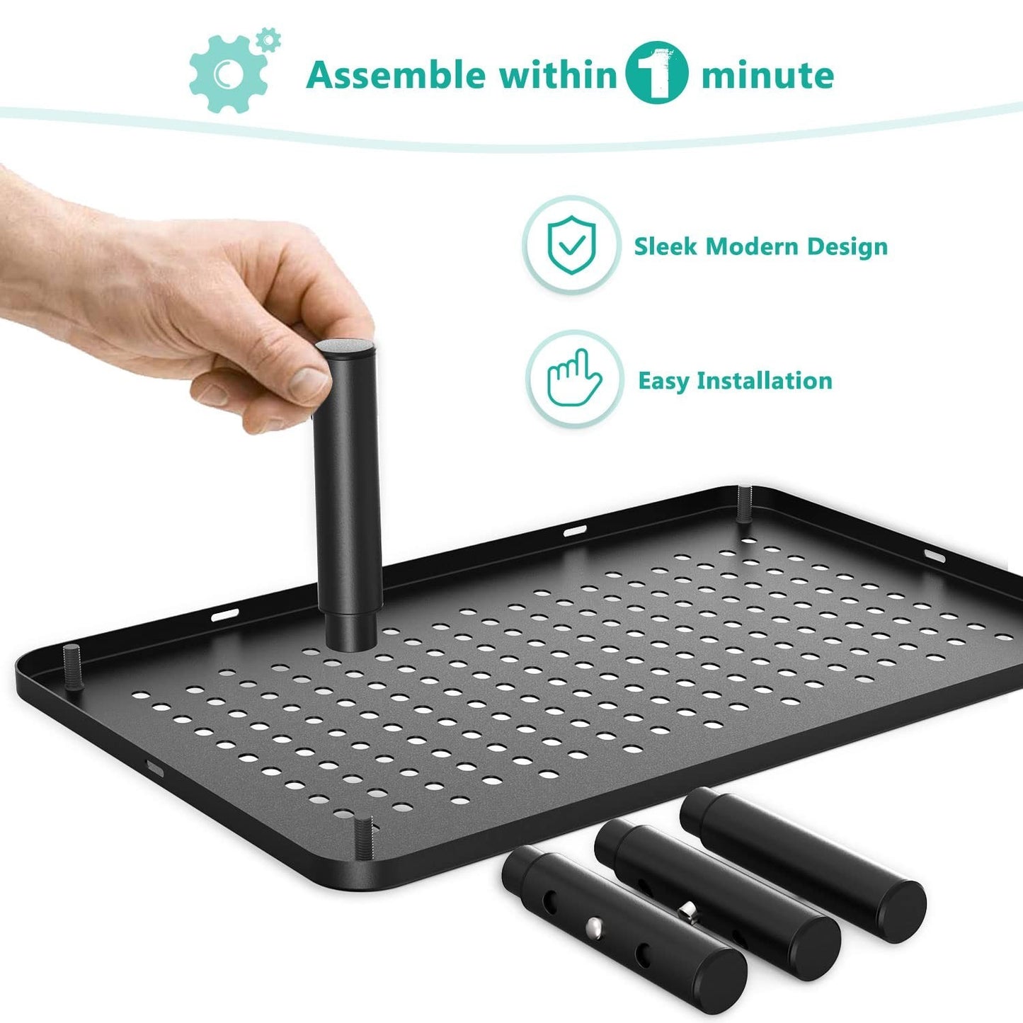 Adjustable Monitor Stand Riser with Storage, Desk Organizer for Home/Office, Bla6
