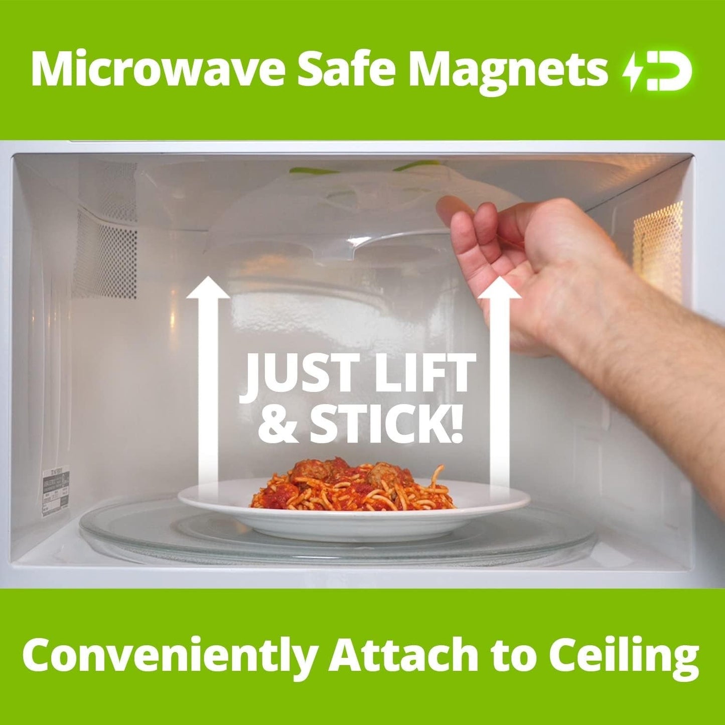Magnetic Microwave Splatter Cover   12" BPA Free, Vented Lid, Anti Splash, Dishw3