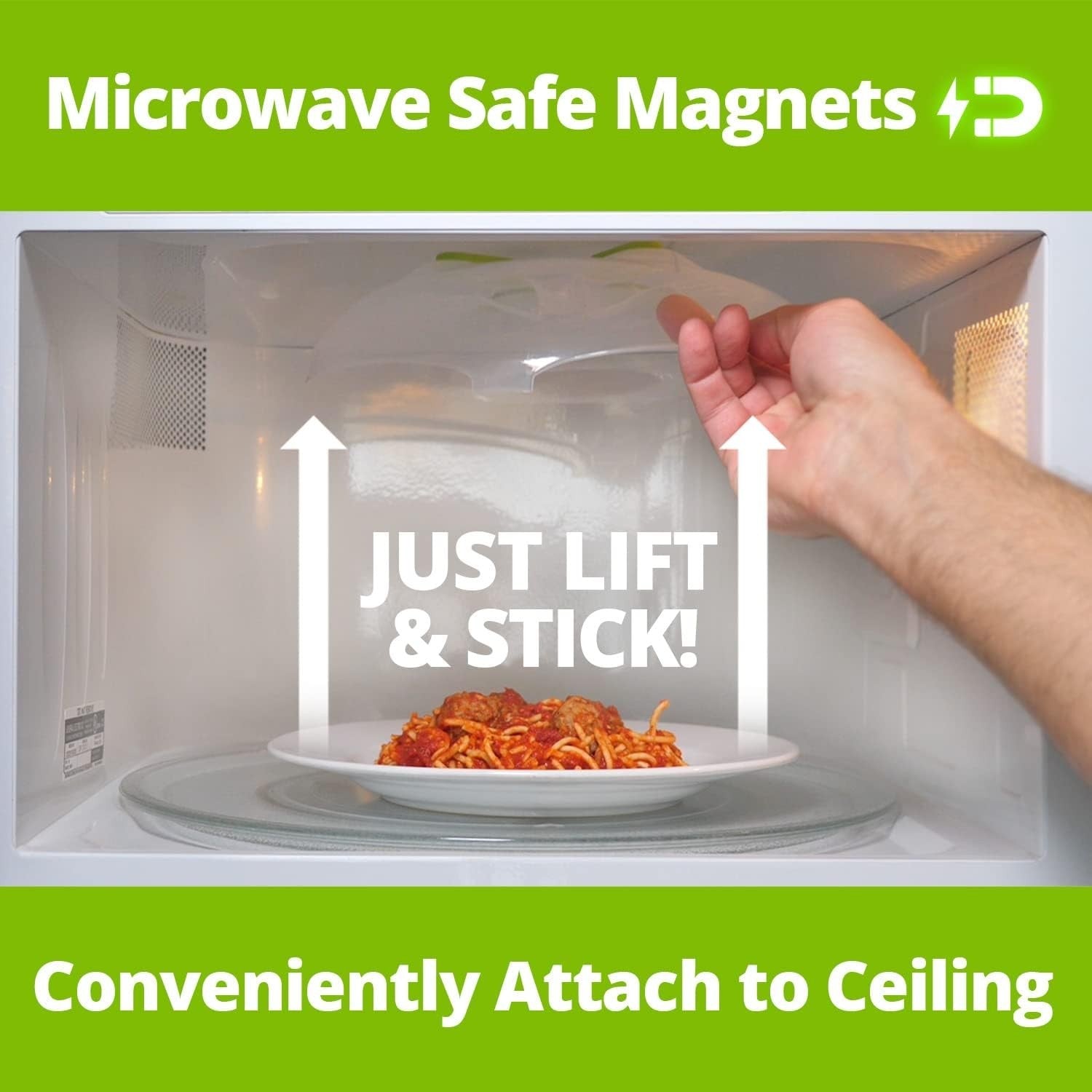 Magnetic Microwave Splatter Cover   12" BPA Free, Vented Lid, Anti Splash, Dishw3