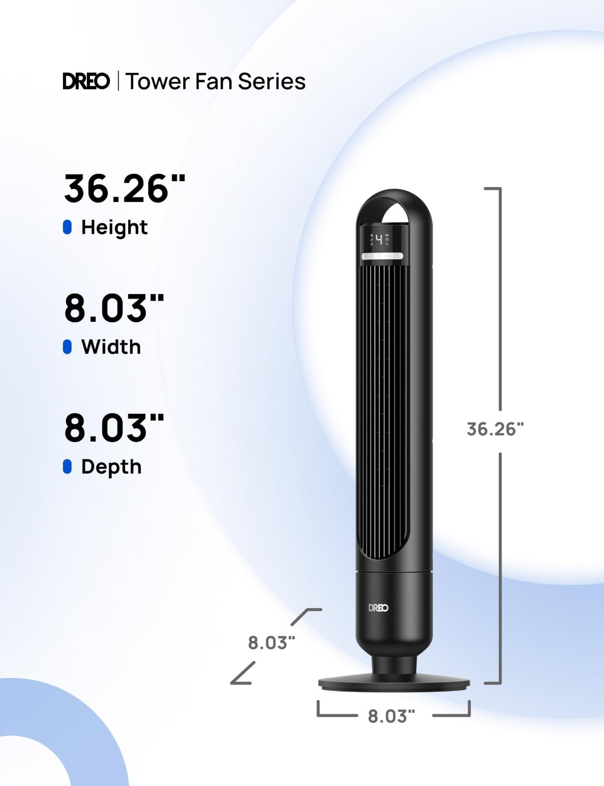 Quiet Oscillating Tower Fan   26ft/s Speed, 4 Speeds, 3 Modes, 8H Timer, Remote2