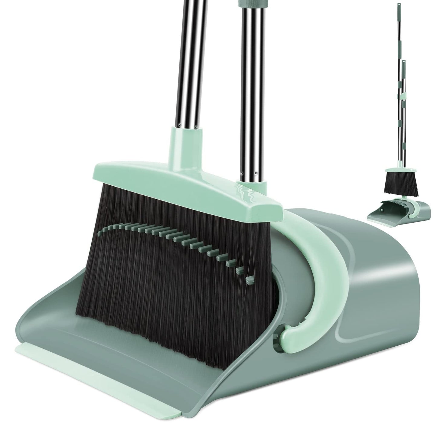 Broom and Dustpan Set with Long Handle - Combo for Home, Kitchen, Office, Lobby0