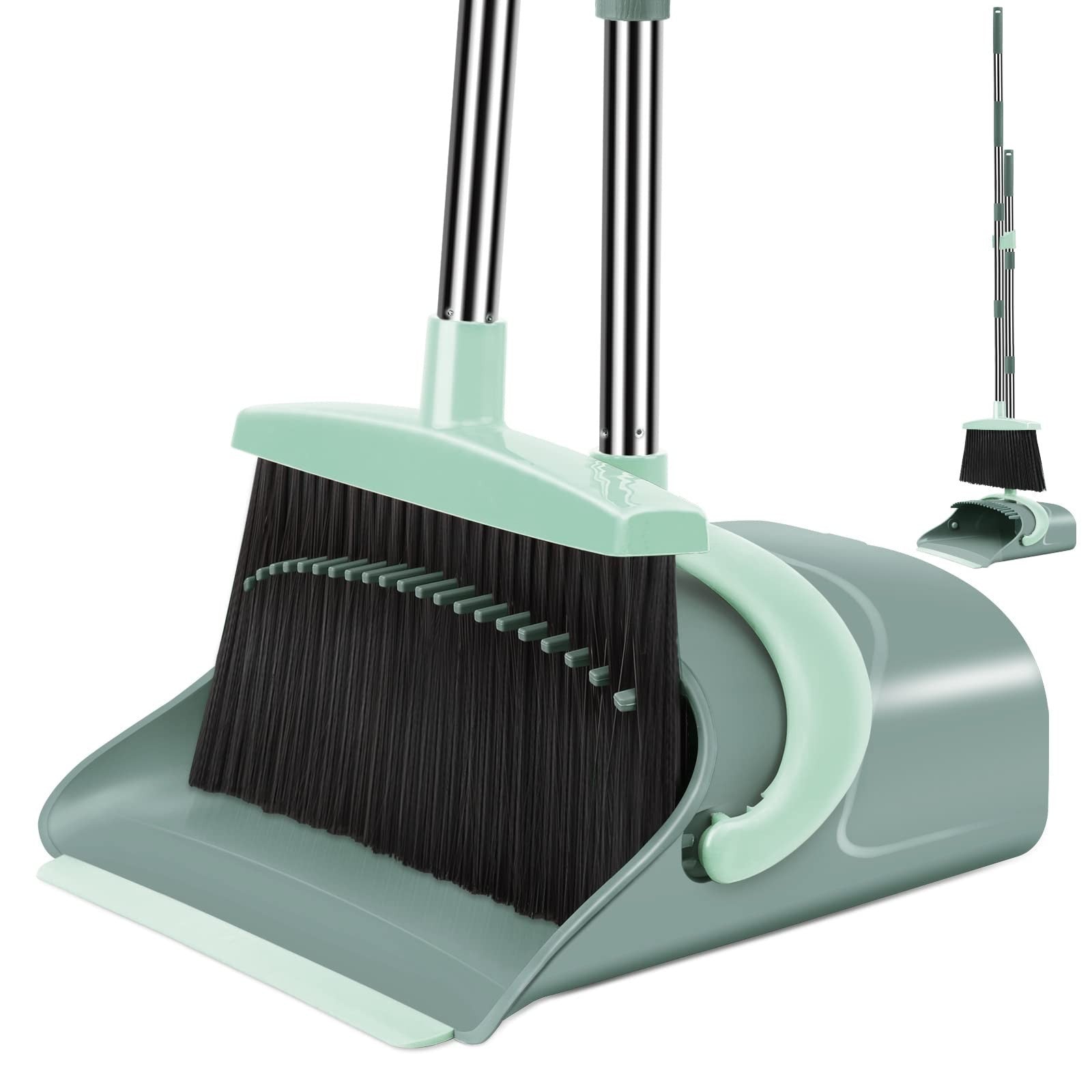 Broom and Dustpan Set with Long Handle - Combo for Home, Kitchen, Office, Lobby0