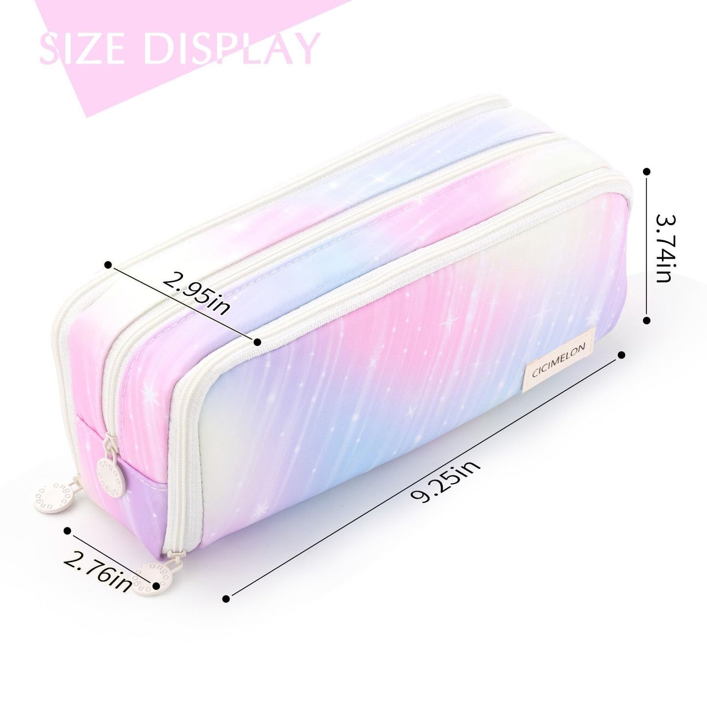 Large Capacity 3 Compartment Pencil Case Pouch for School, Teens & Adults   Mete4