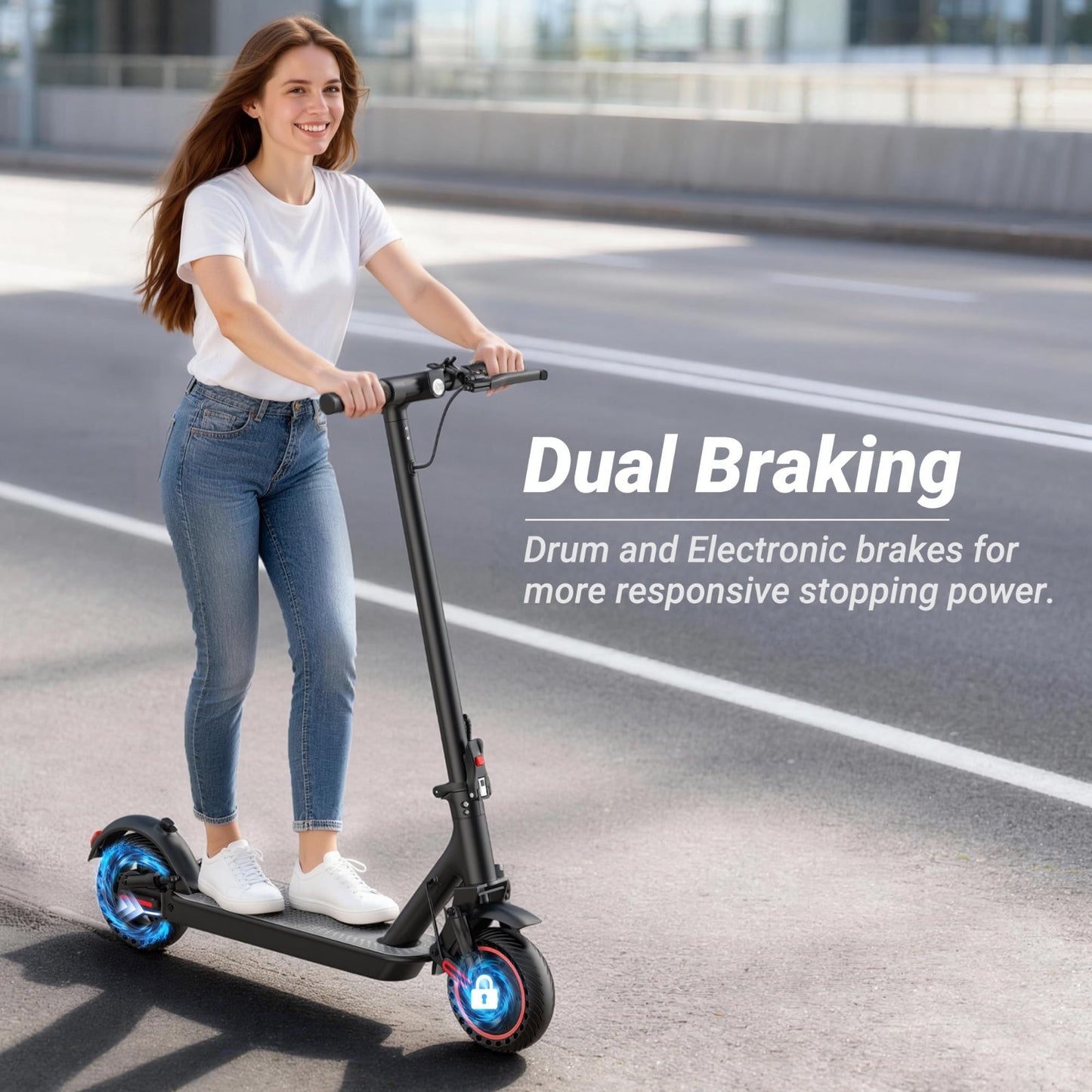 Powerful Electric Scooter 350W-500W, 9-22 MPH, 10-41 Mile Range, Dual Suspension5