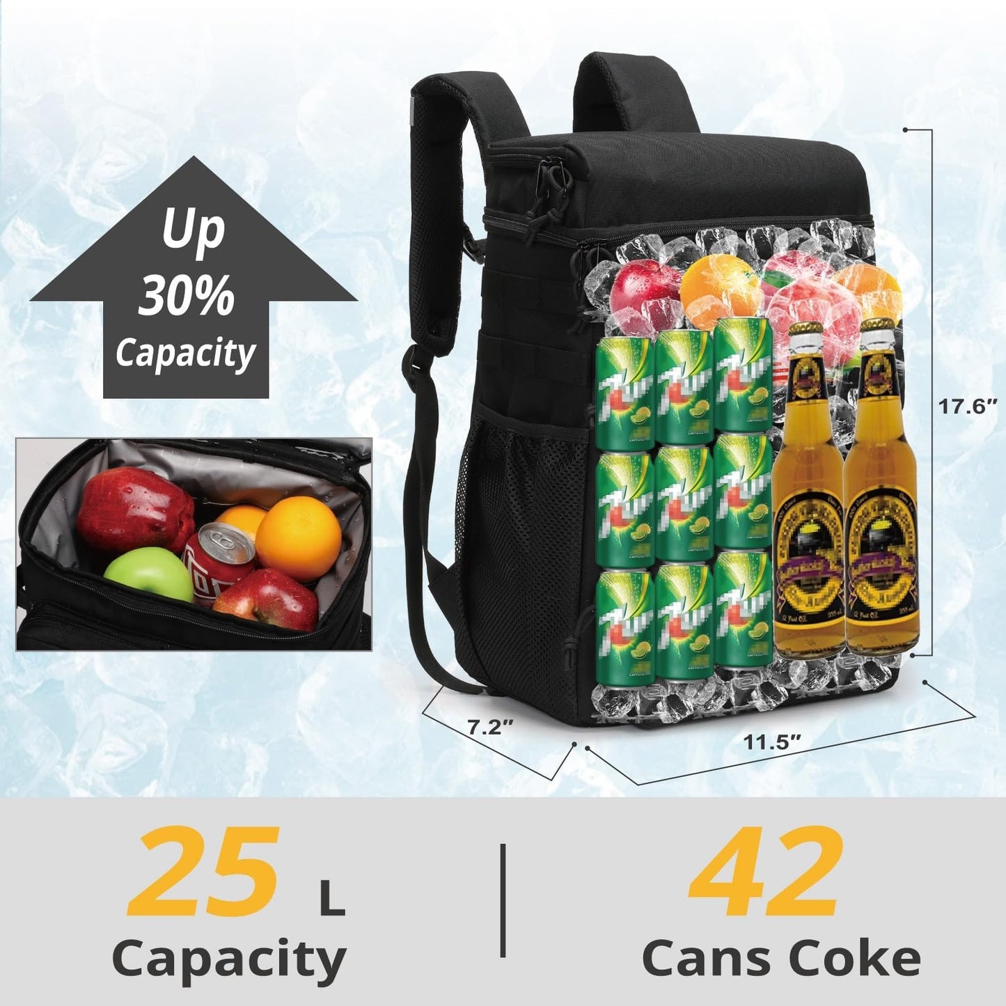 Tactical Insulated Cooler Backpack - Lightweight, Leakproof, Waterproof for Trav3