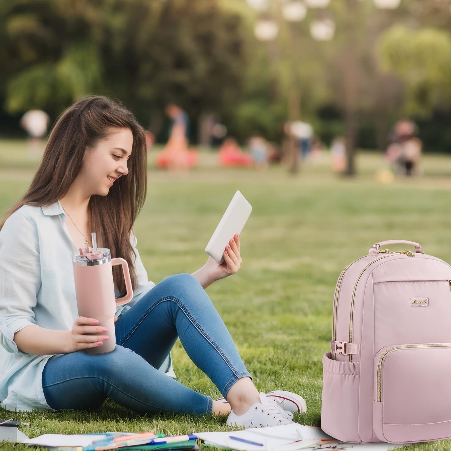 Stylish Waterproof Laptop Backpack for Women, 15.6" Large Capacity, Travel Purse2
