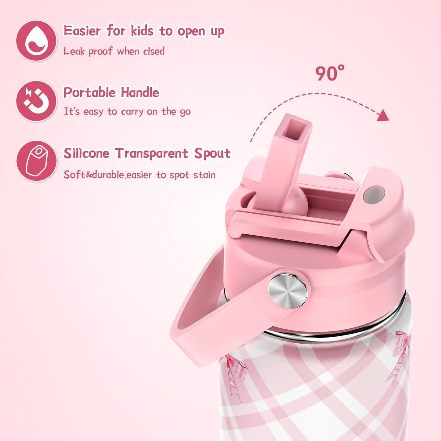 Girls Plaid School Backpack Set with Insulated Water Bottle, Lunch Bag & Pencil6