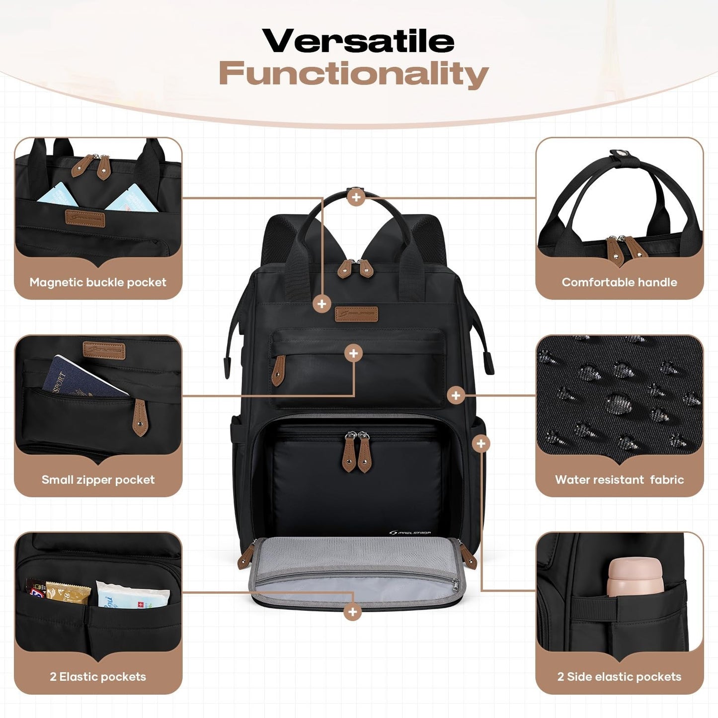 15.6 17.3" Laptop Backpack with Lunch Box, Stylish Work Bag for Men & Women3